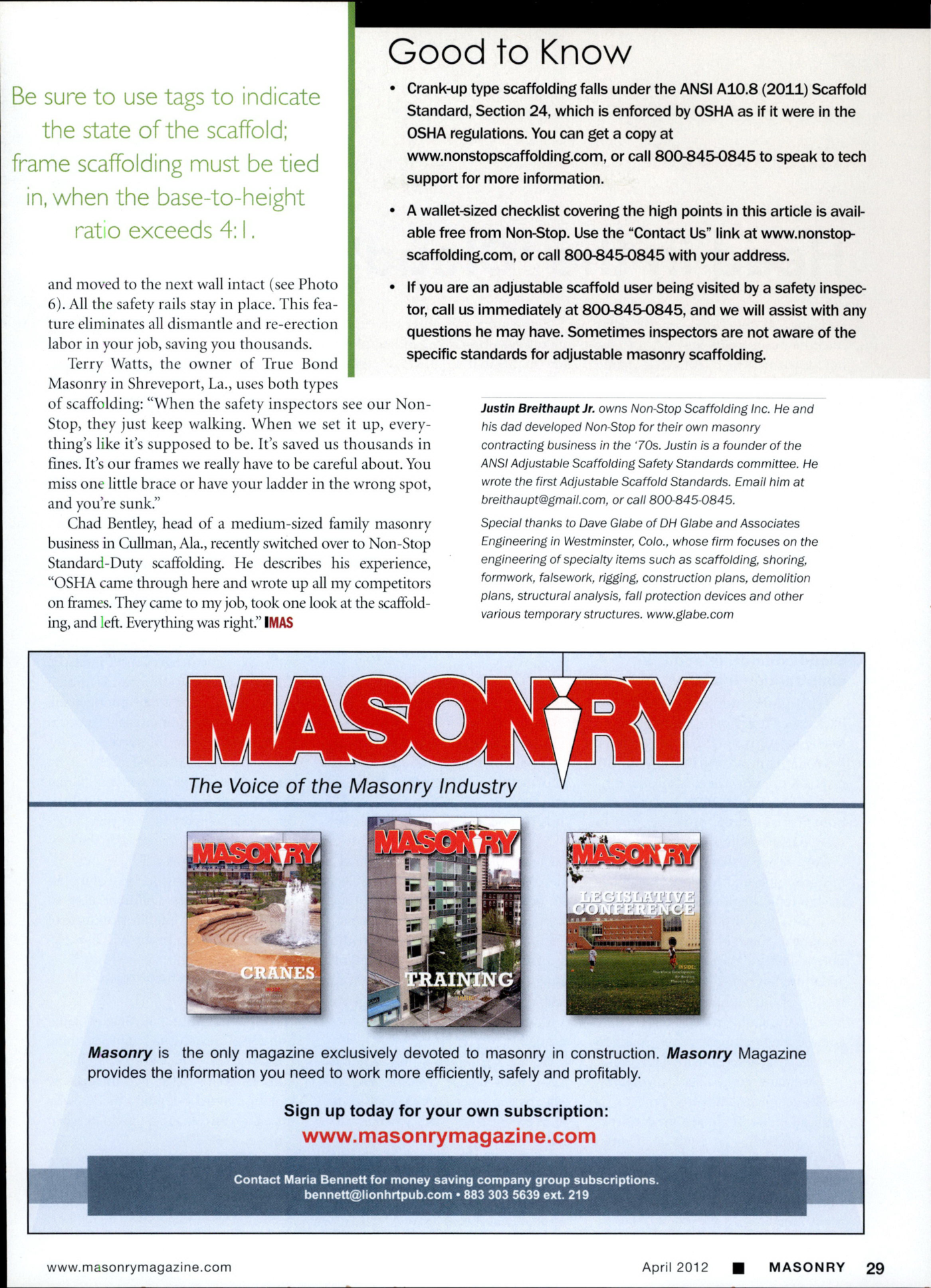 Masonry Magazine April 2012 Page. 31