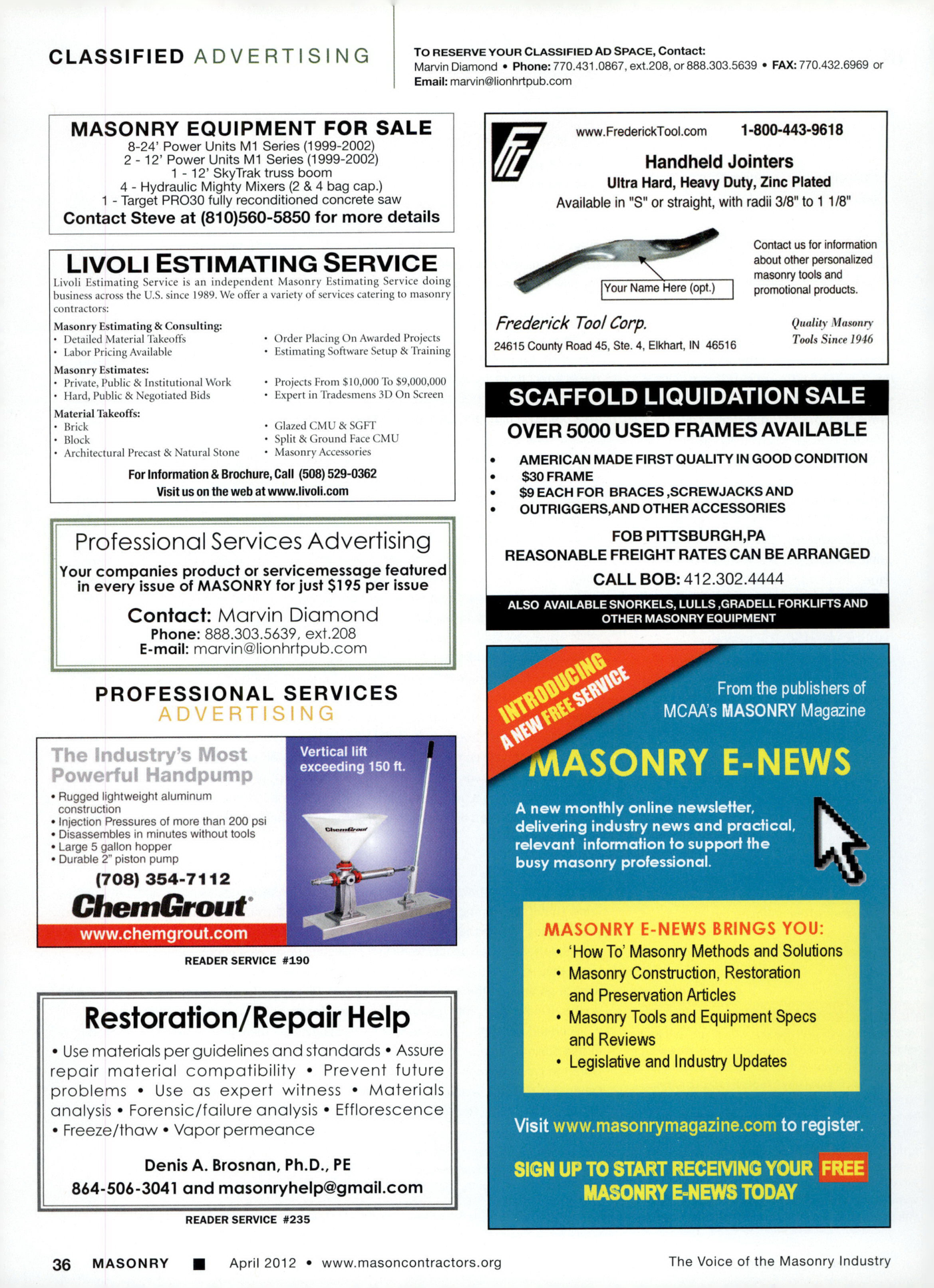 Masonry Magazine April 2012 Page. 38