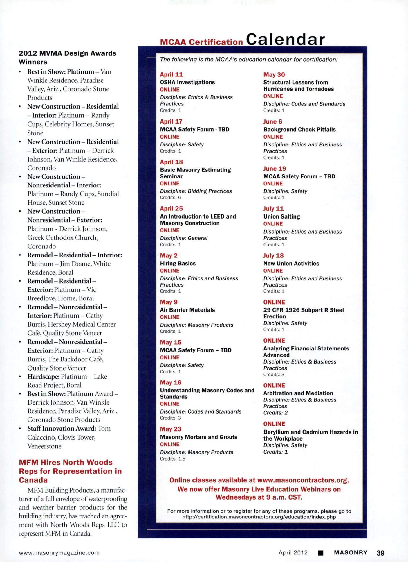 Masonry Magazine April 2012 Page. 41