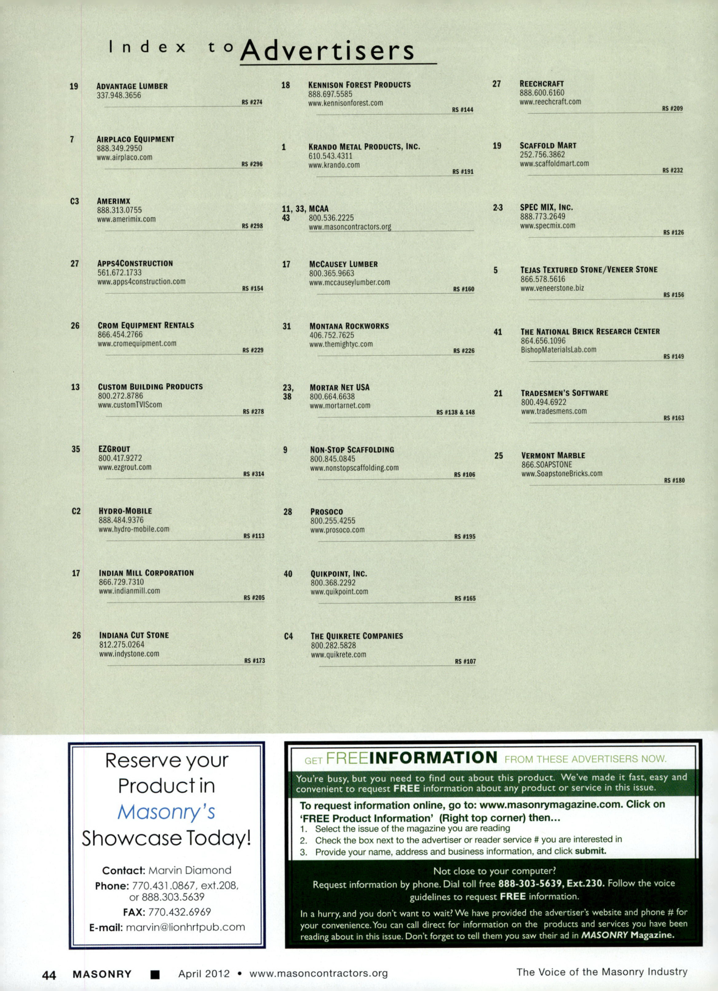 Masonry Magazine April 2012 Page. 46