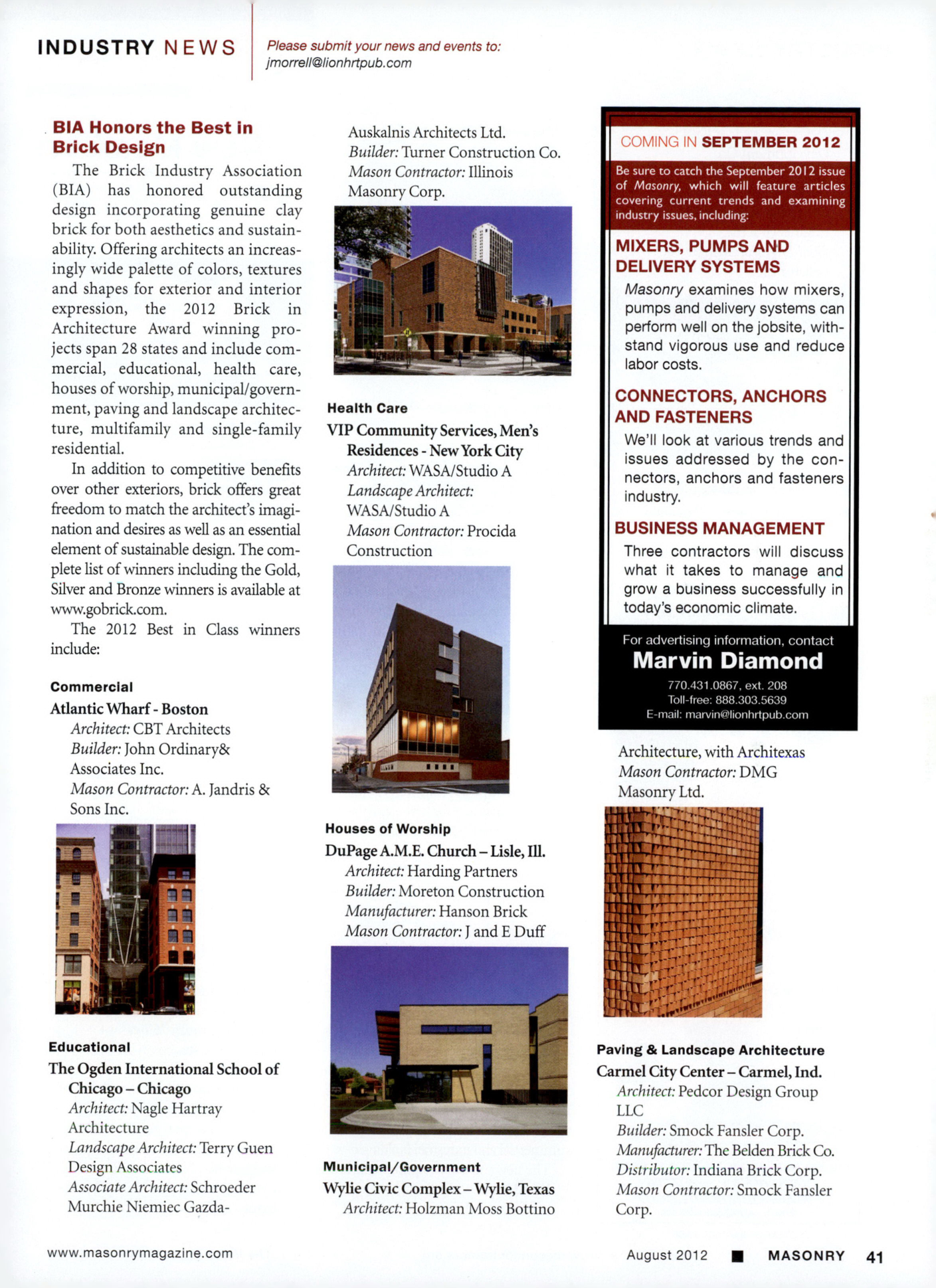 Masonry Magazine August 2012 Page. 43