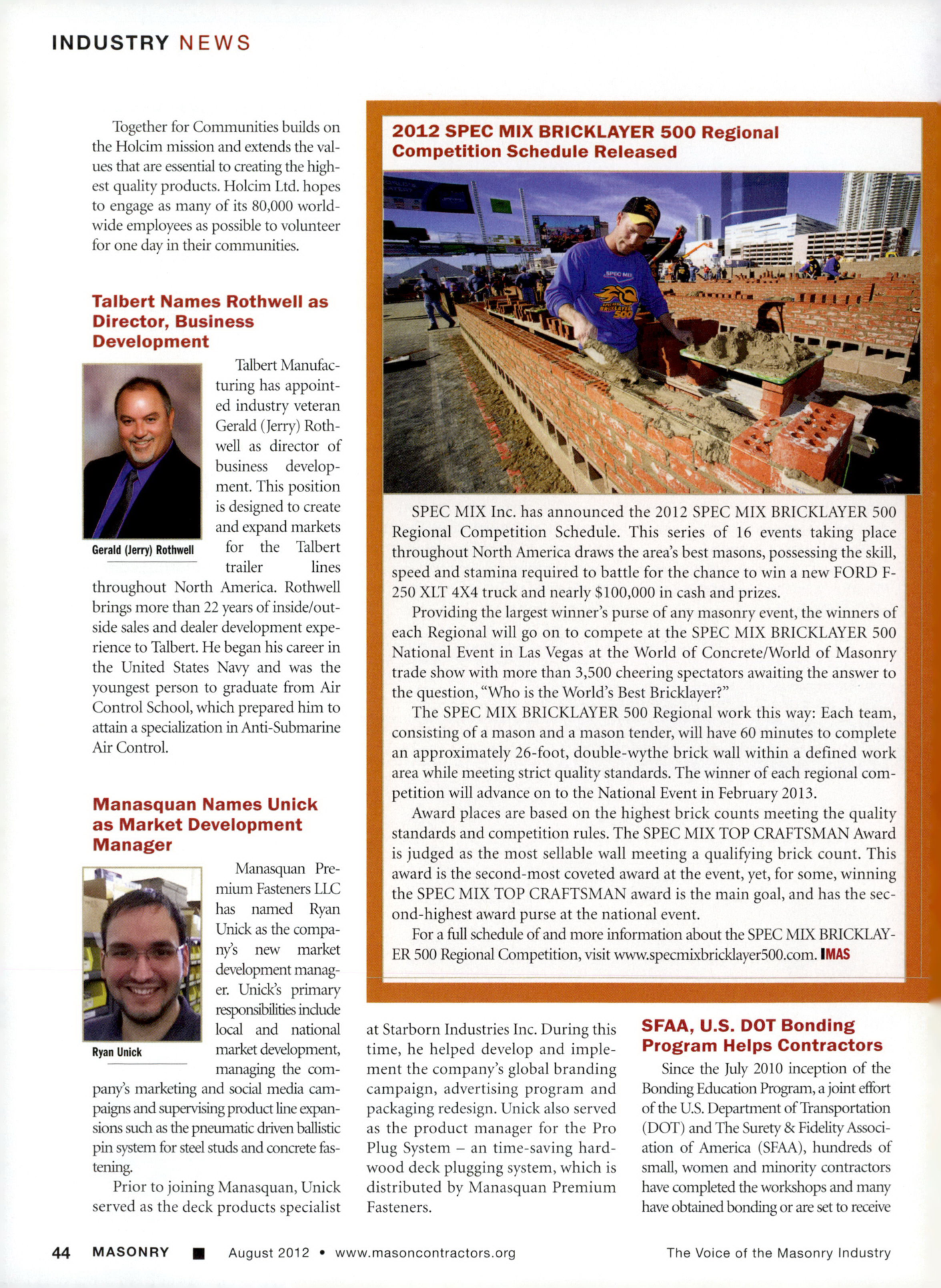 Masonry Magazine August 2012 Page. 46