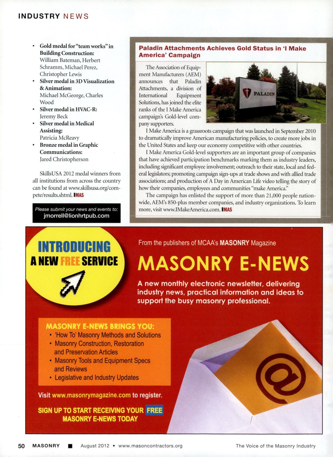 Masonry Magazine August 2012 Page. 52