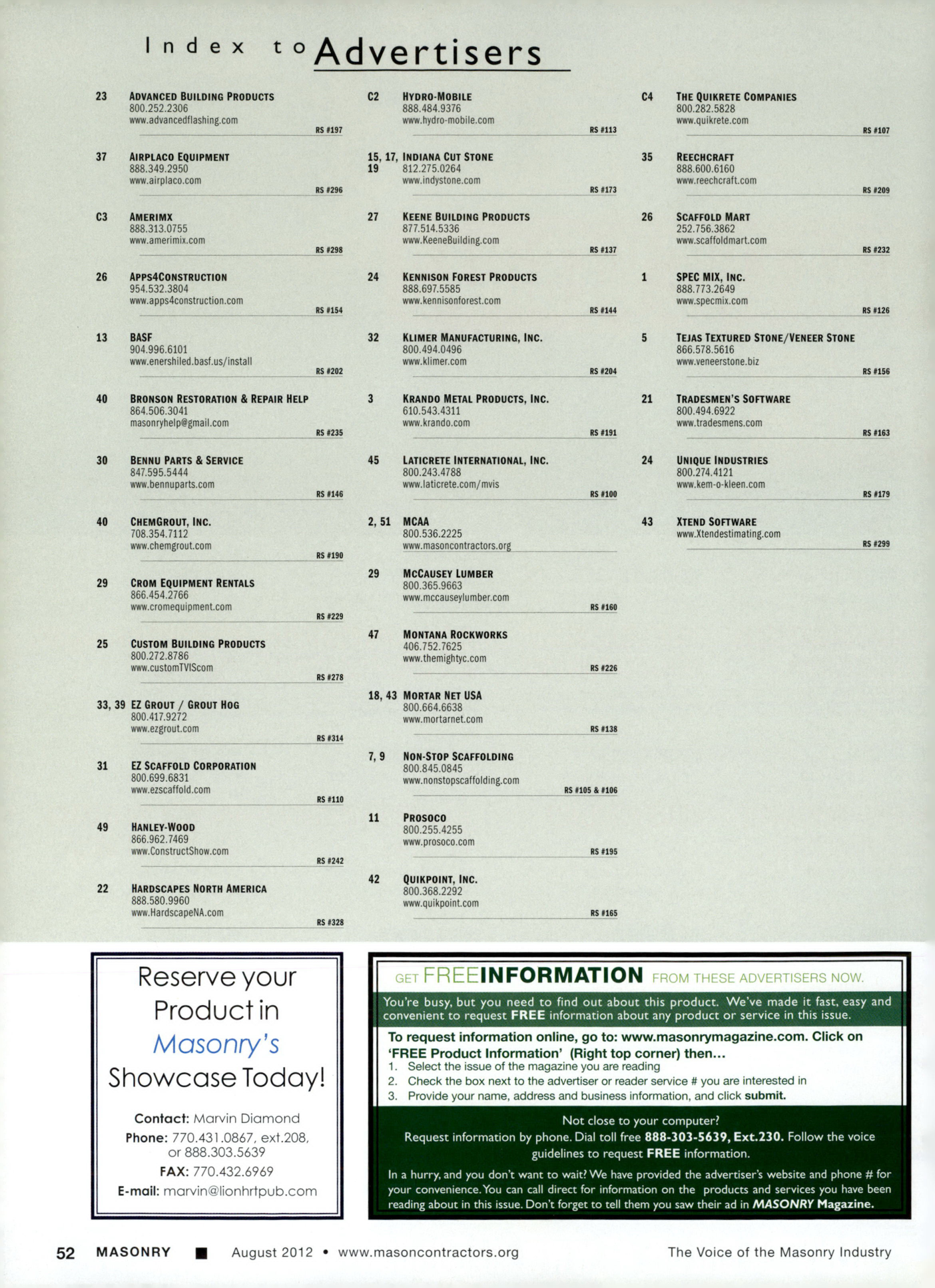 Masonry Magazine August 2012 Page. 54