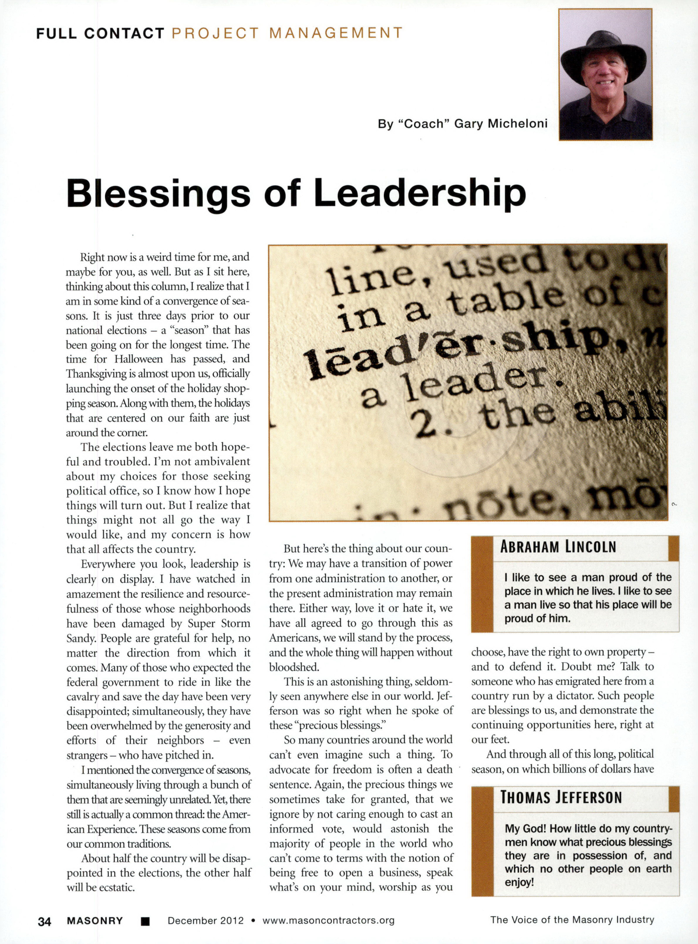Masonry Magazine December 2012 Page. 36