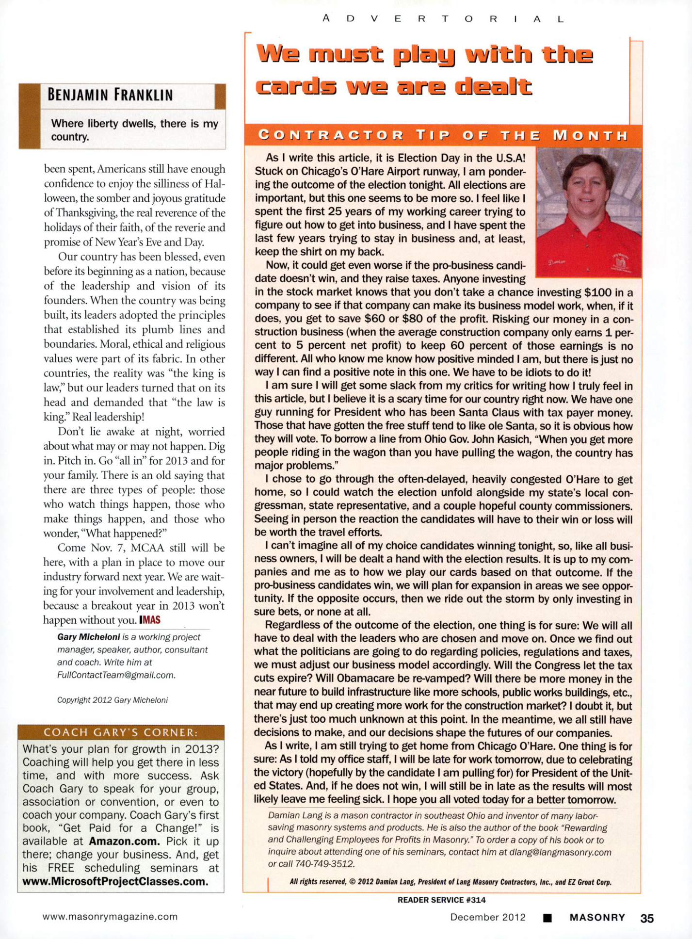 Masonry Magazine December 2012 Page. 37