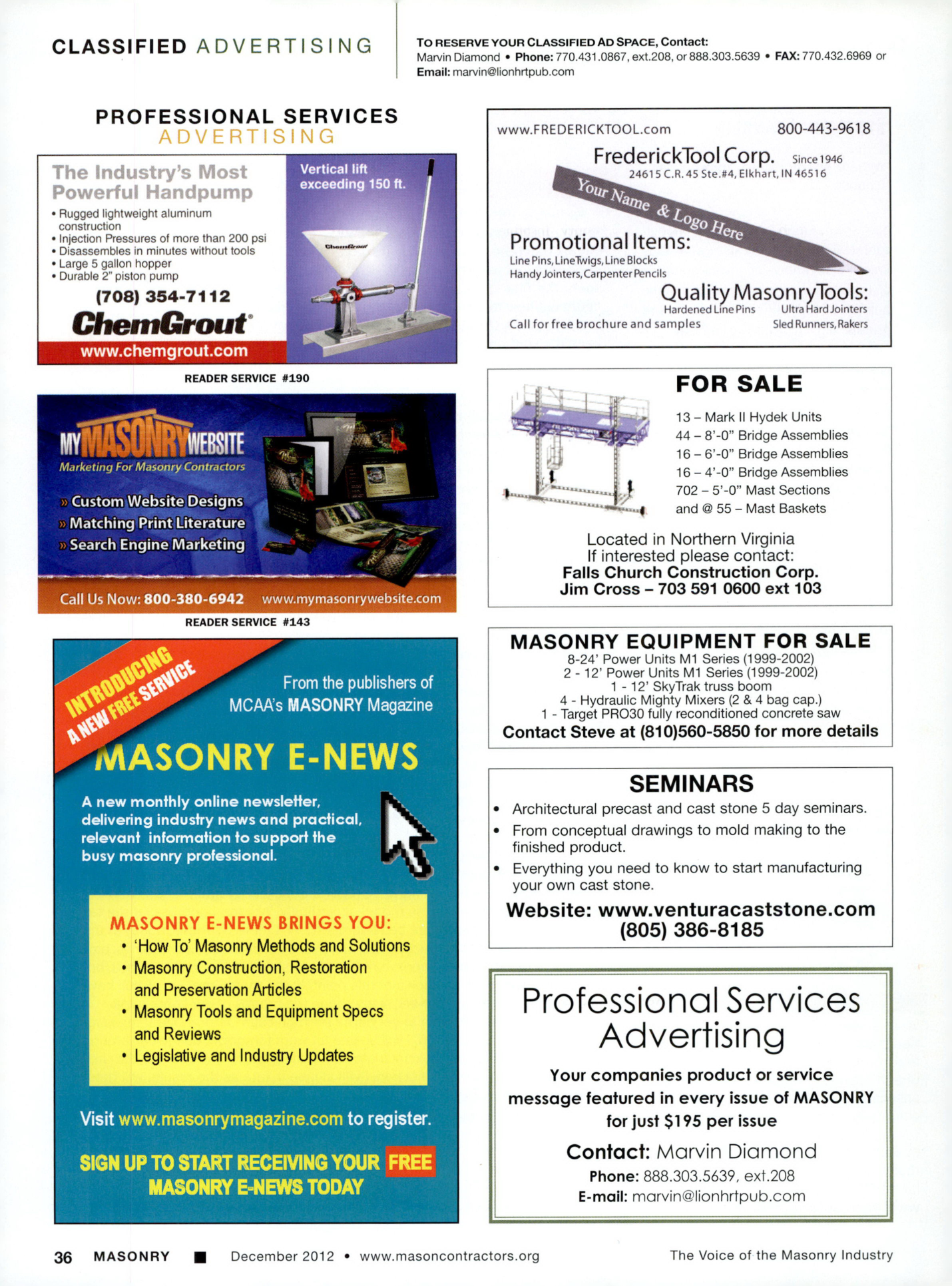 Masonry Magazine December 2012 Page. 38