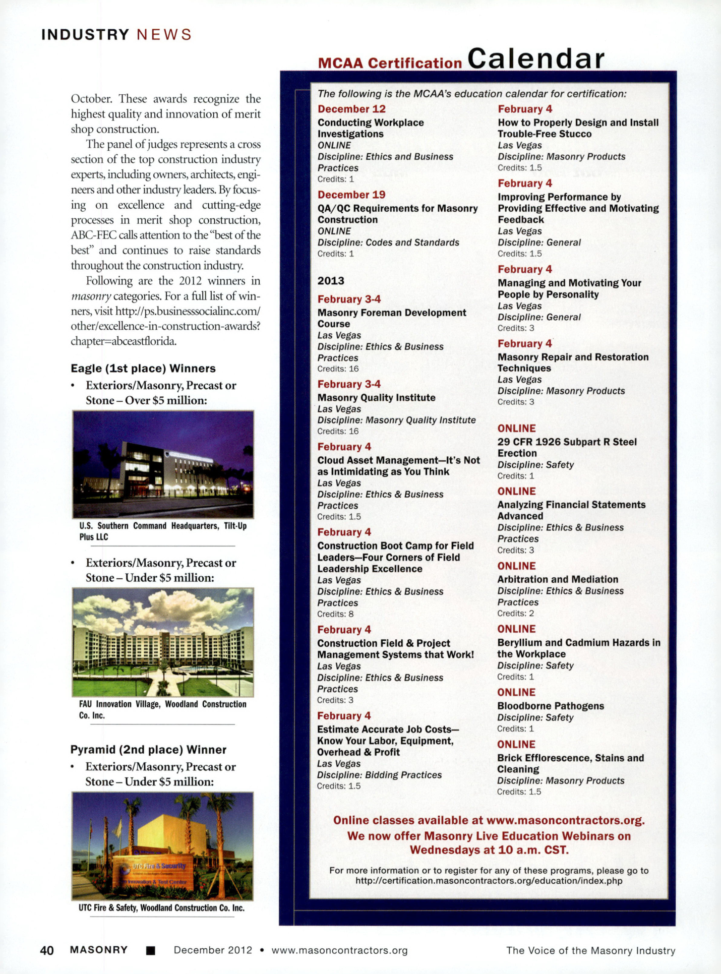 Masonry Magazine December 2012 Page. 42