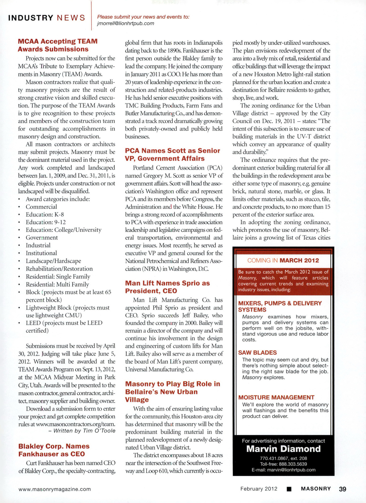 Masonry Magazine February 2012 Page. 49