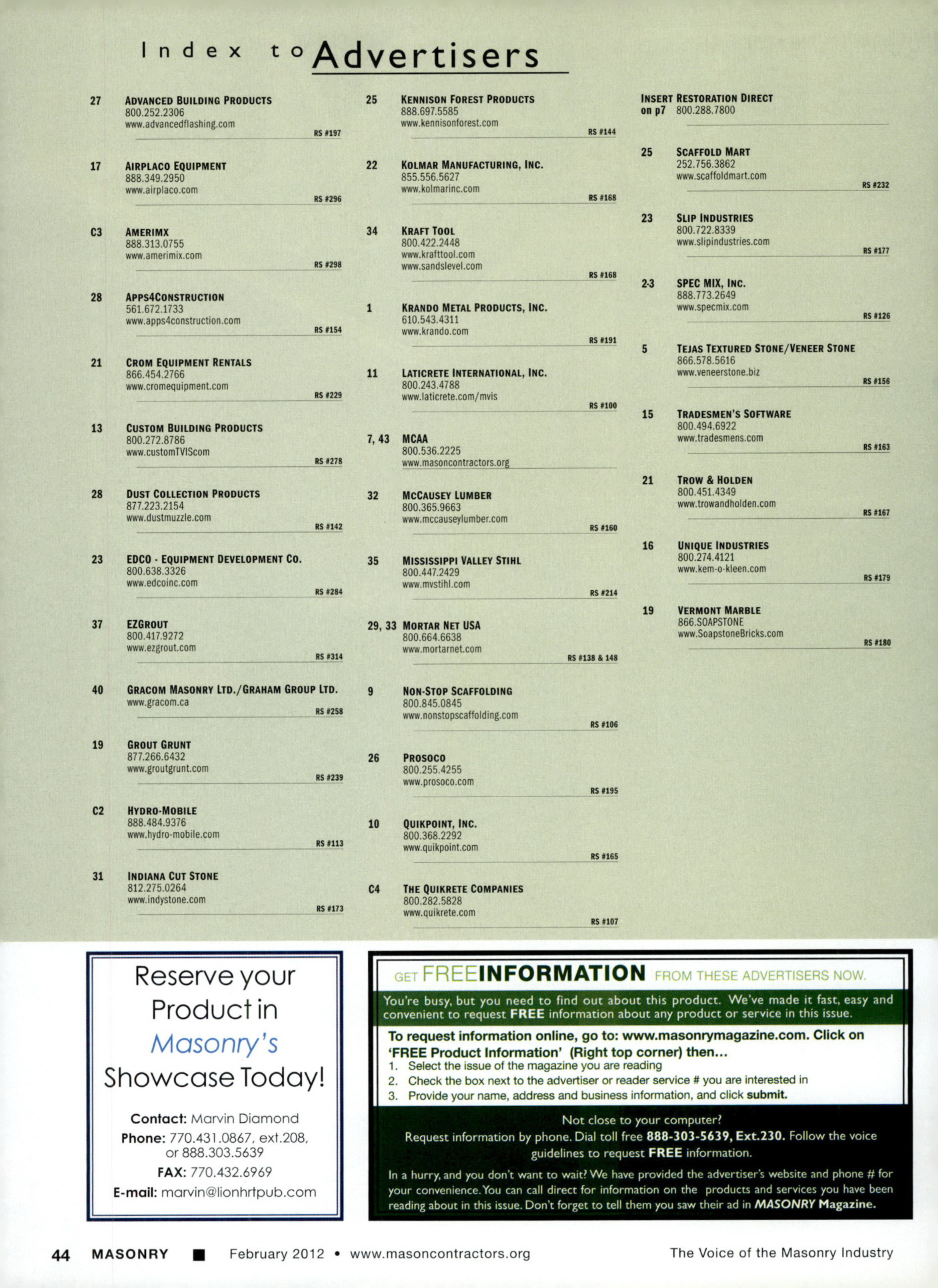 Masonry Magazine February 2012 Page. 54