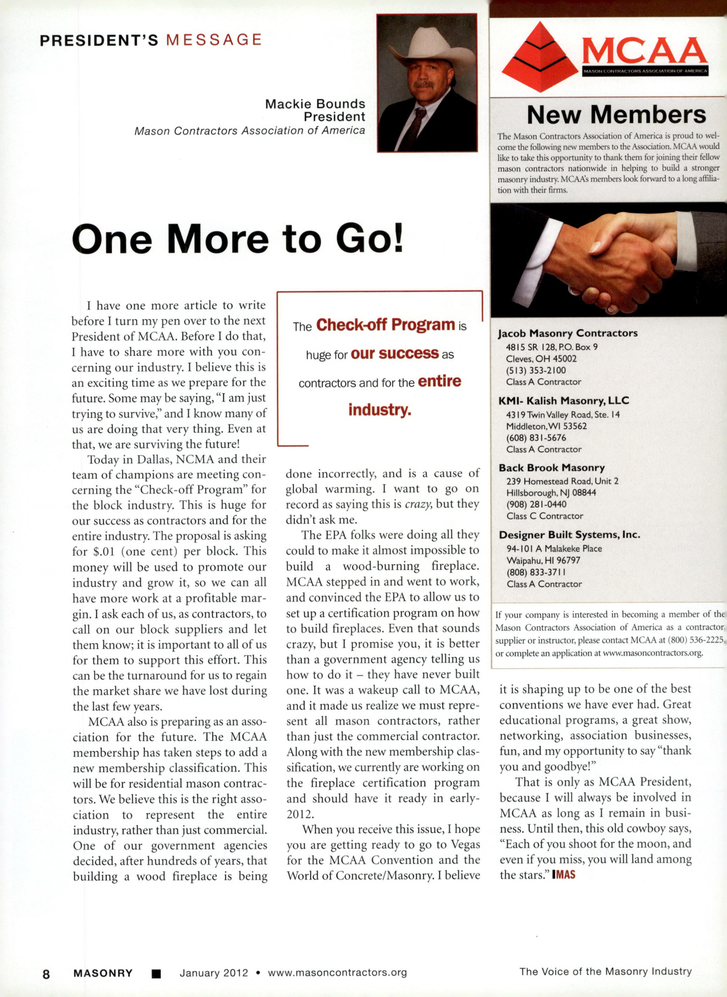 Masonry Magazine January 2012 Page. 10