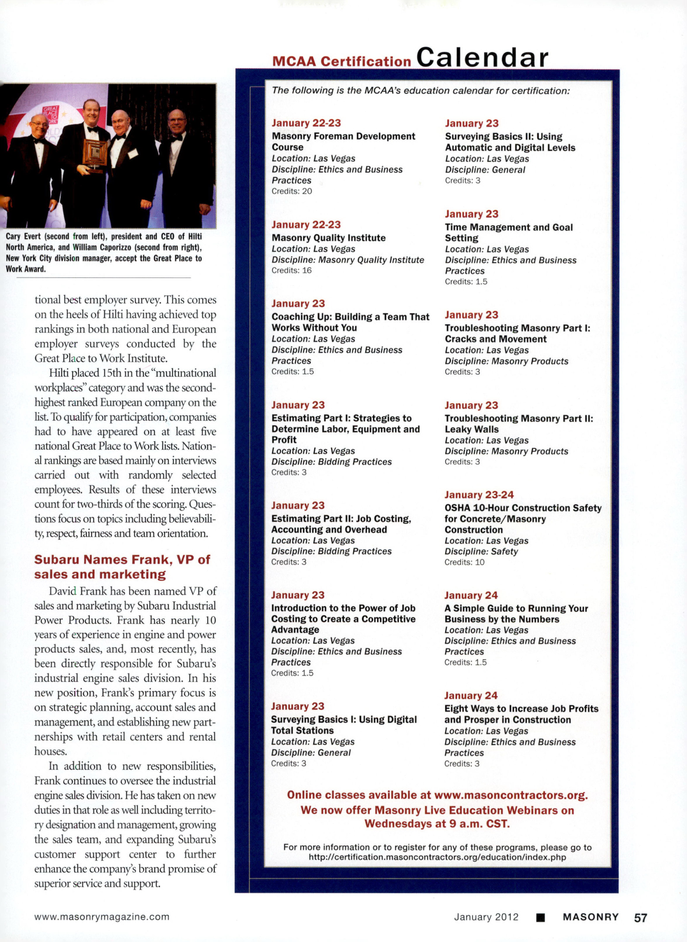 Masonry Magazine January 2012 Page. 59