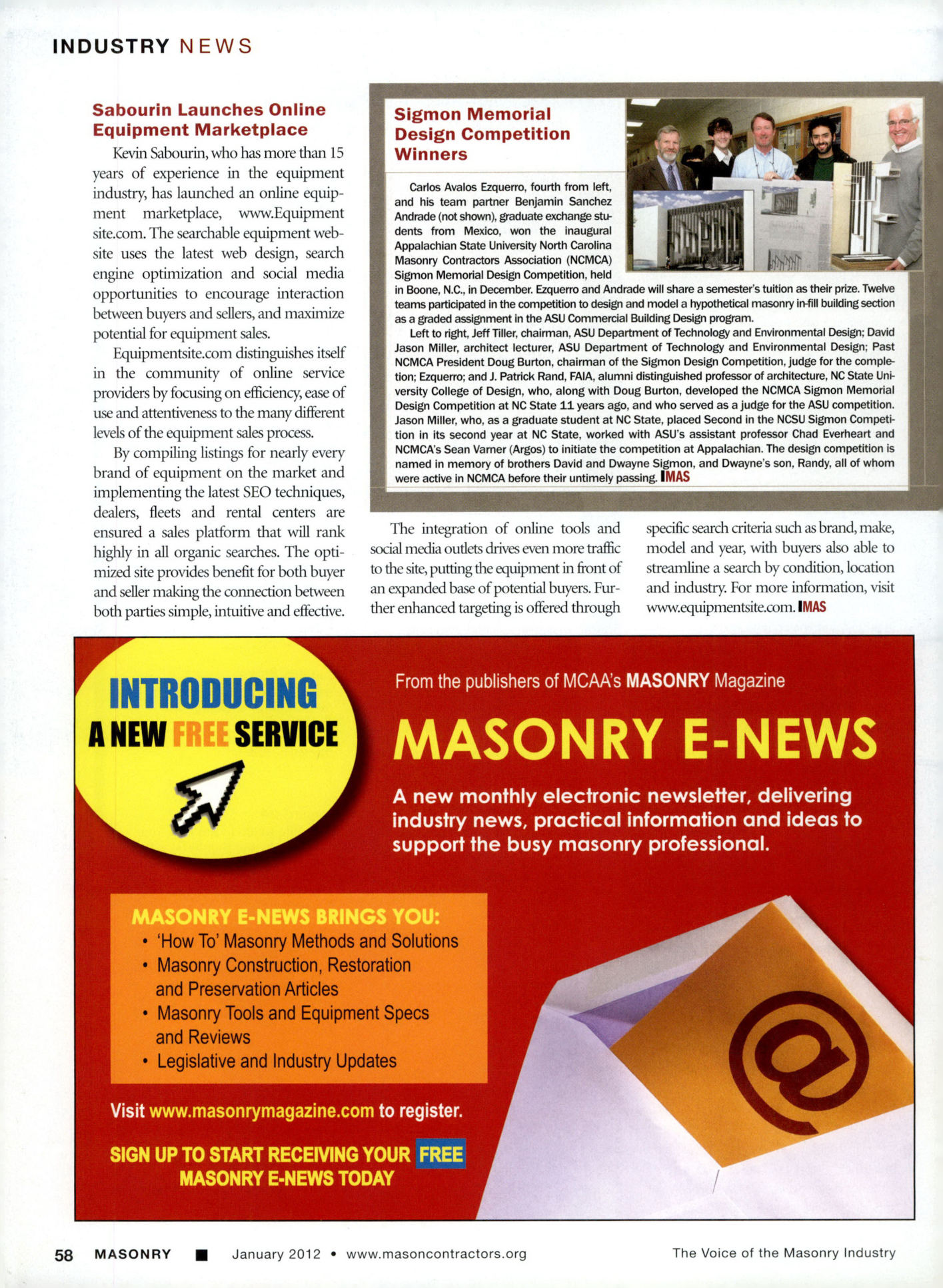 Masonry Magazine January 2012 Page. 60
