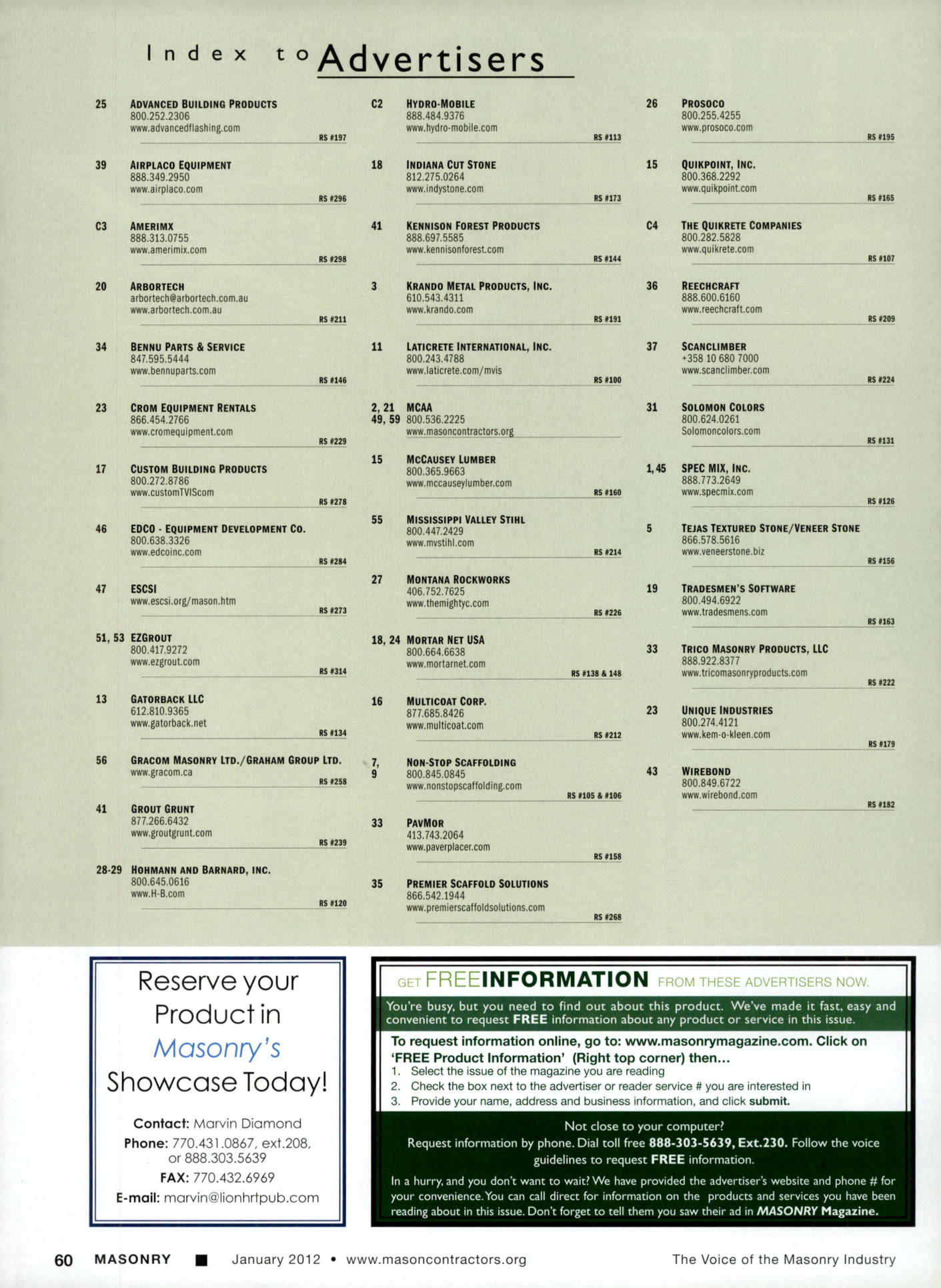 Masonry Magazine January 2012 Page. 62