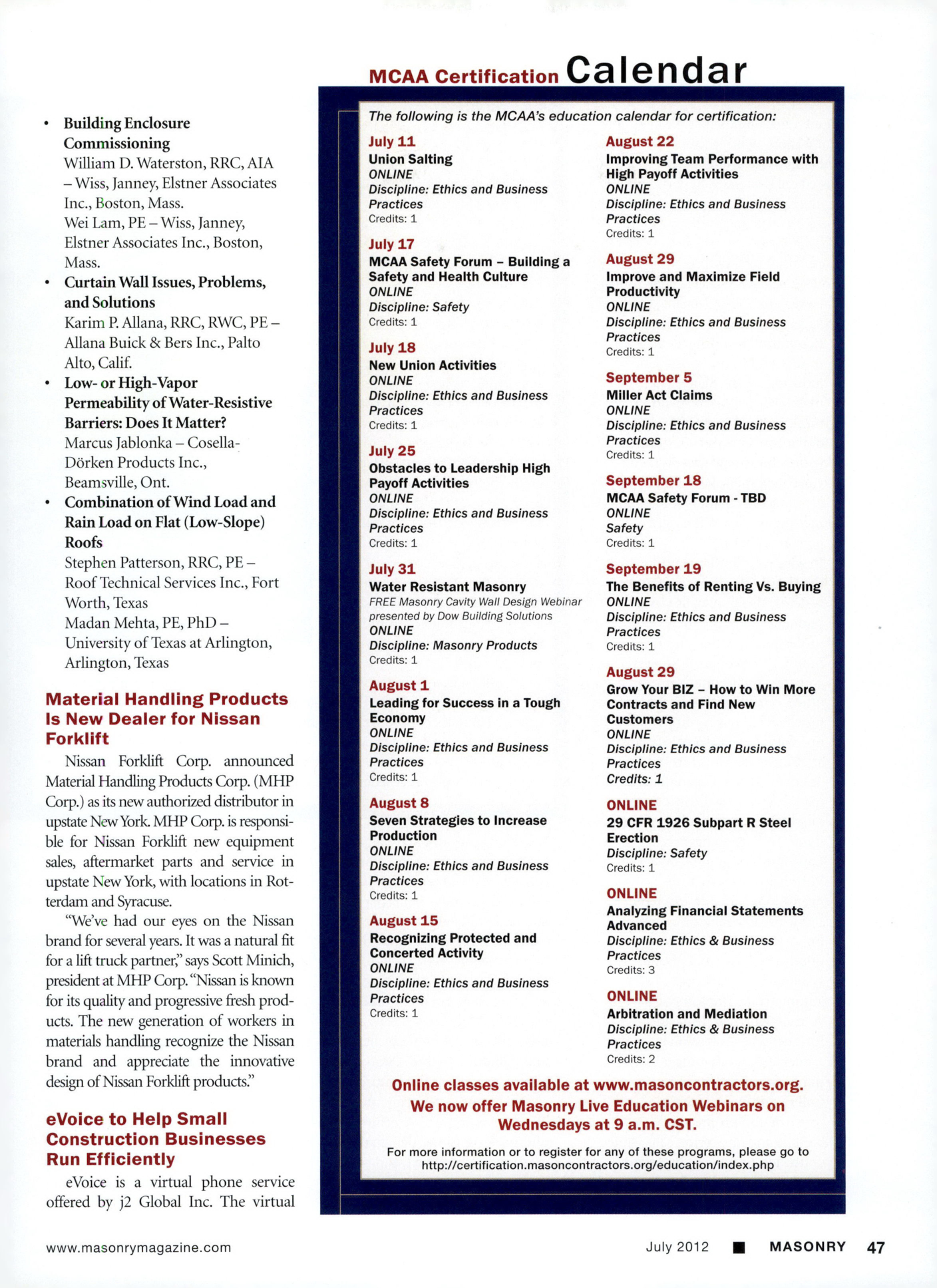 Masonry Magazine July 2012 Page. 49