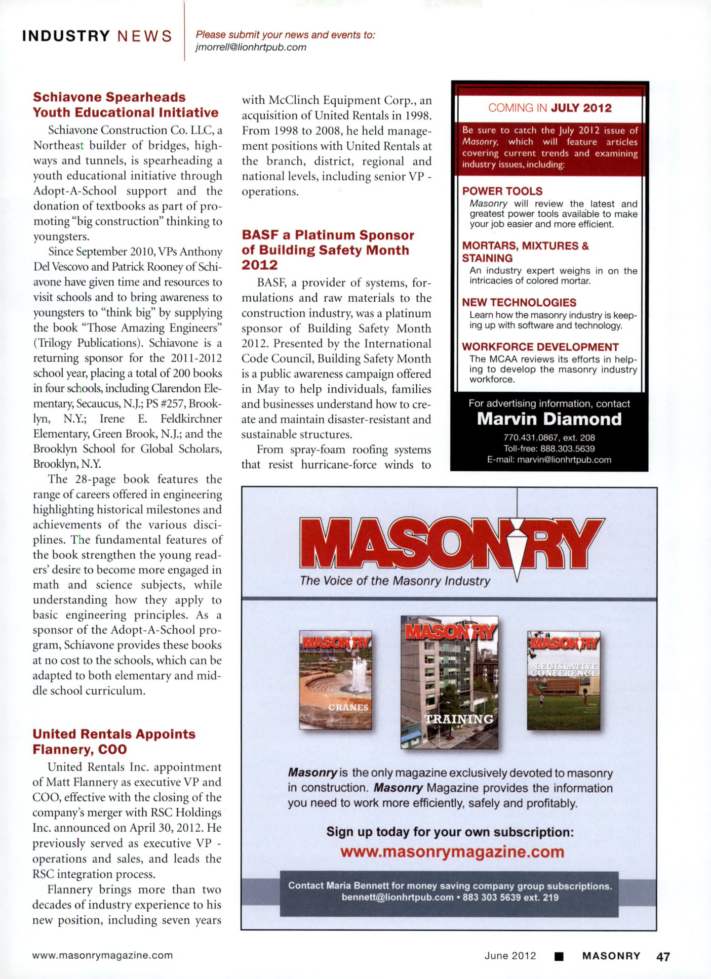 Masonry Magazine June 2012 Page. 49