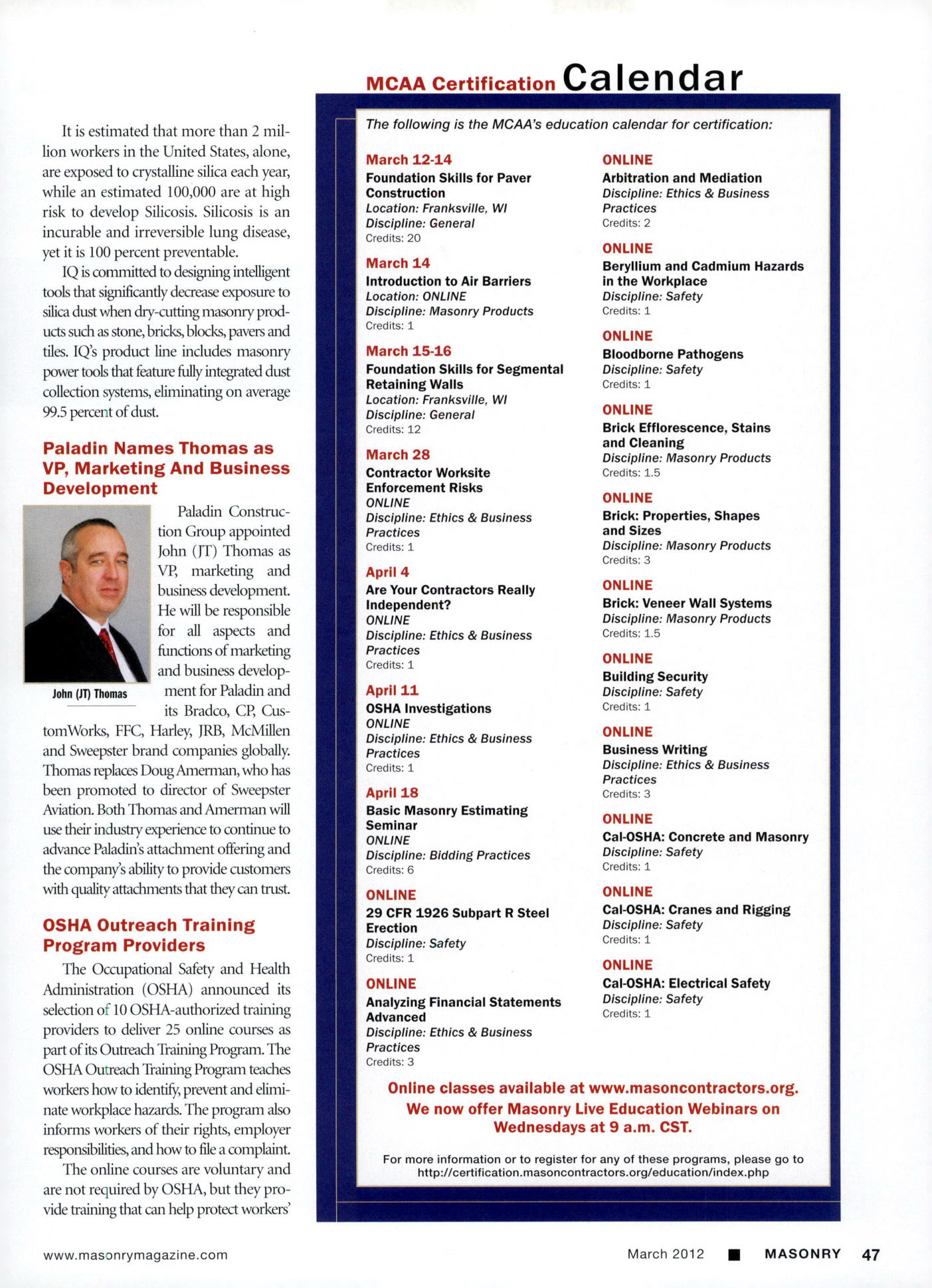 Masonry Magazine March 2012 Page. 49