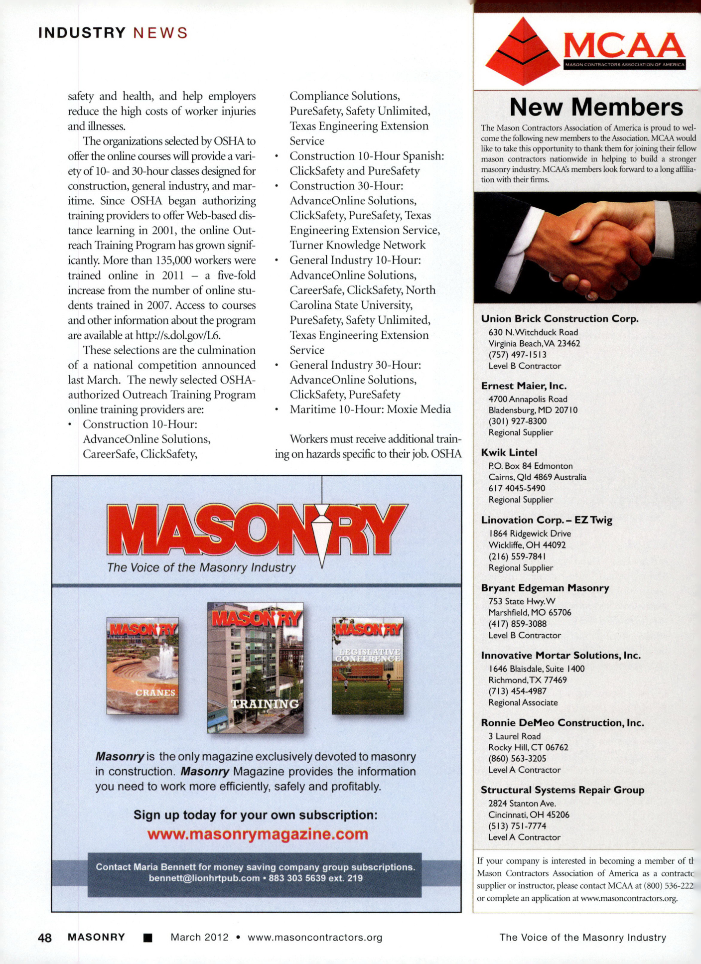 Masonry Magazine March 2012 Page. 50