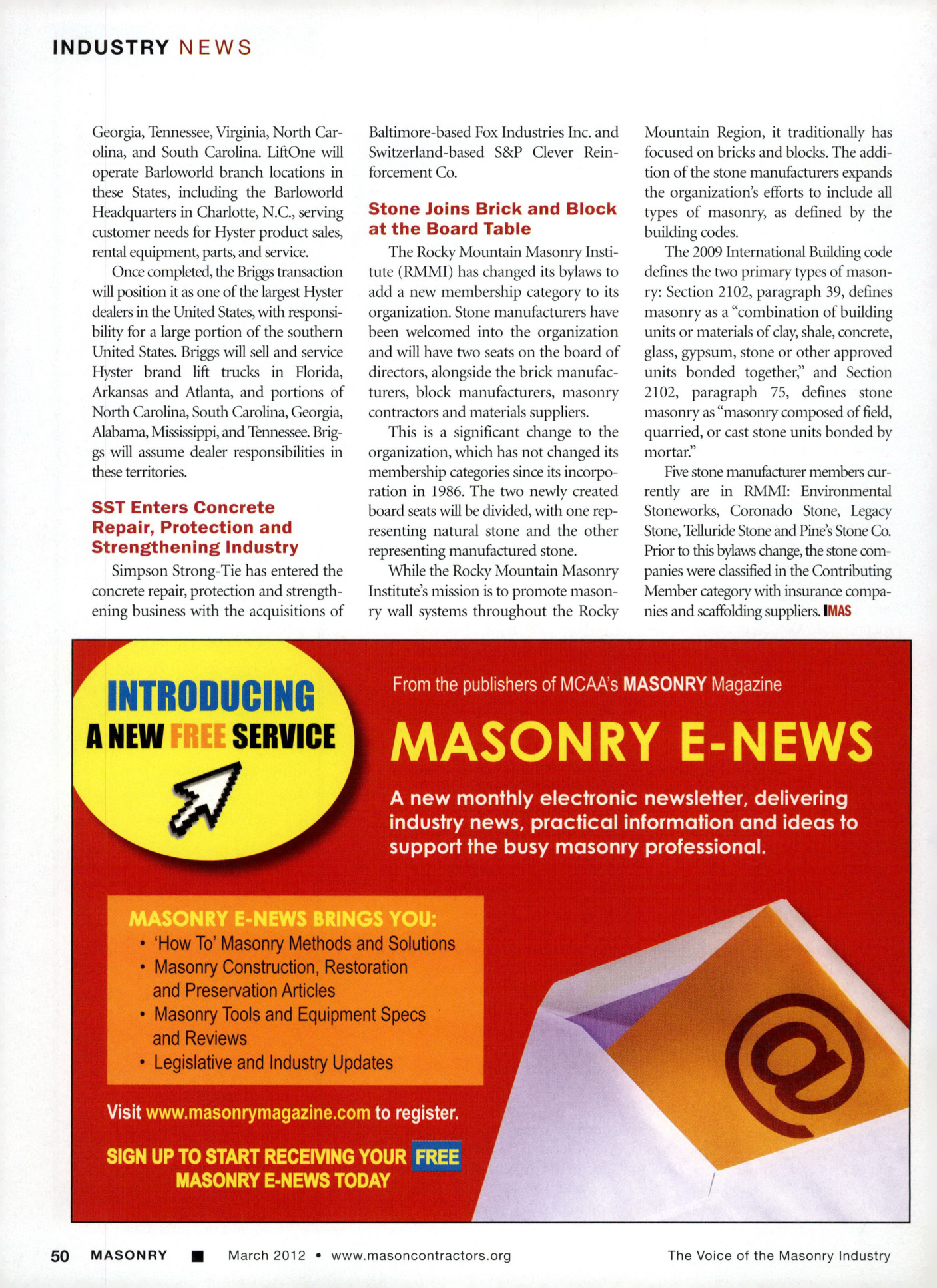 Masonry Magazine March 2012 Page. 52