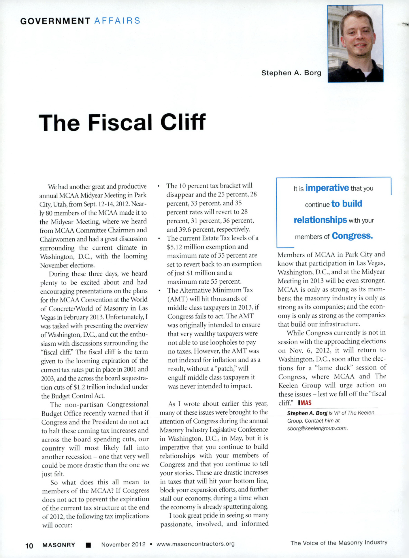 Masonry Magazine November 2012 Page. 12