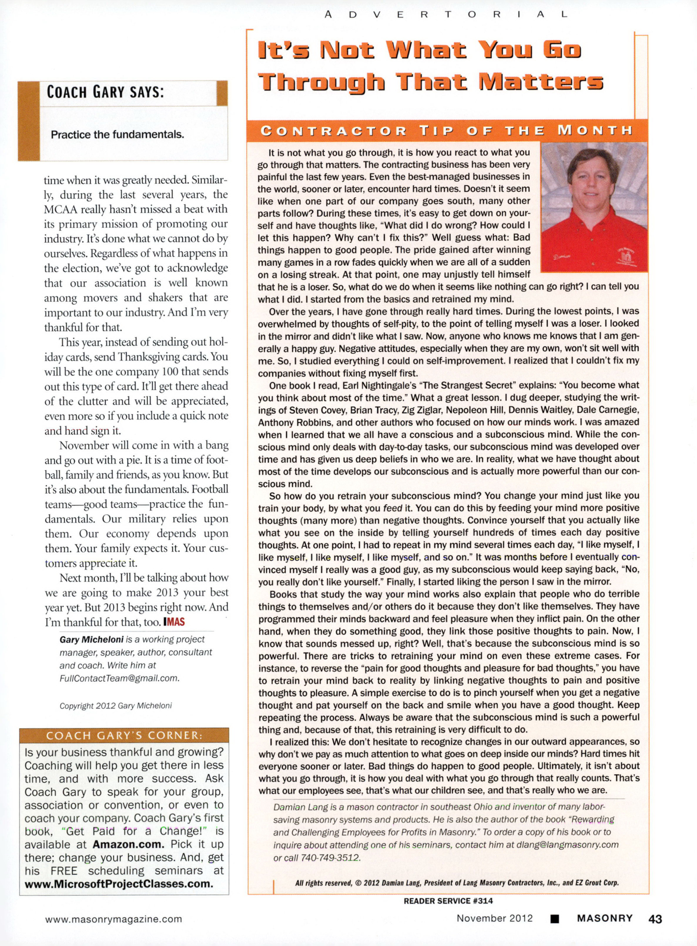Masonry Magazine November 2012 Page. 45