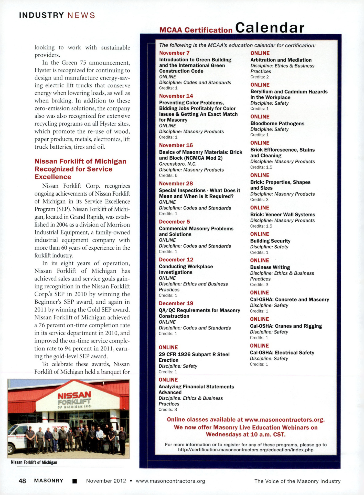 Masonry Magazine November 2012 Page. 50