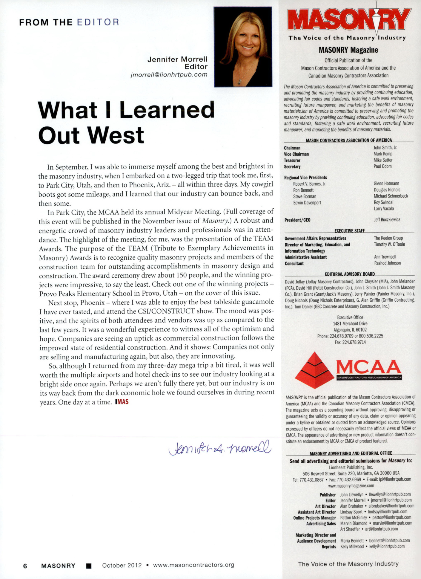 Masonry Magazine October 2012 Page. 8