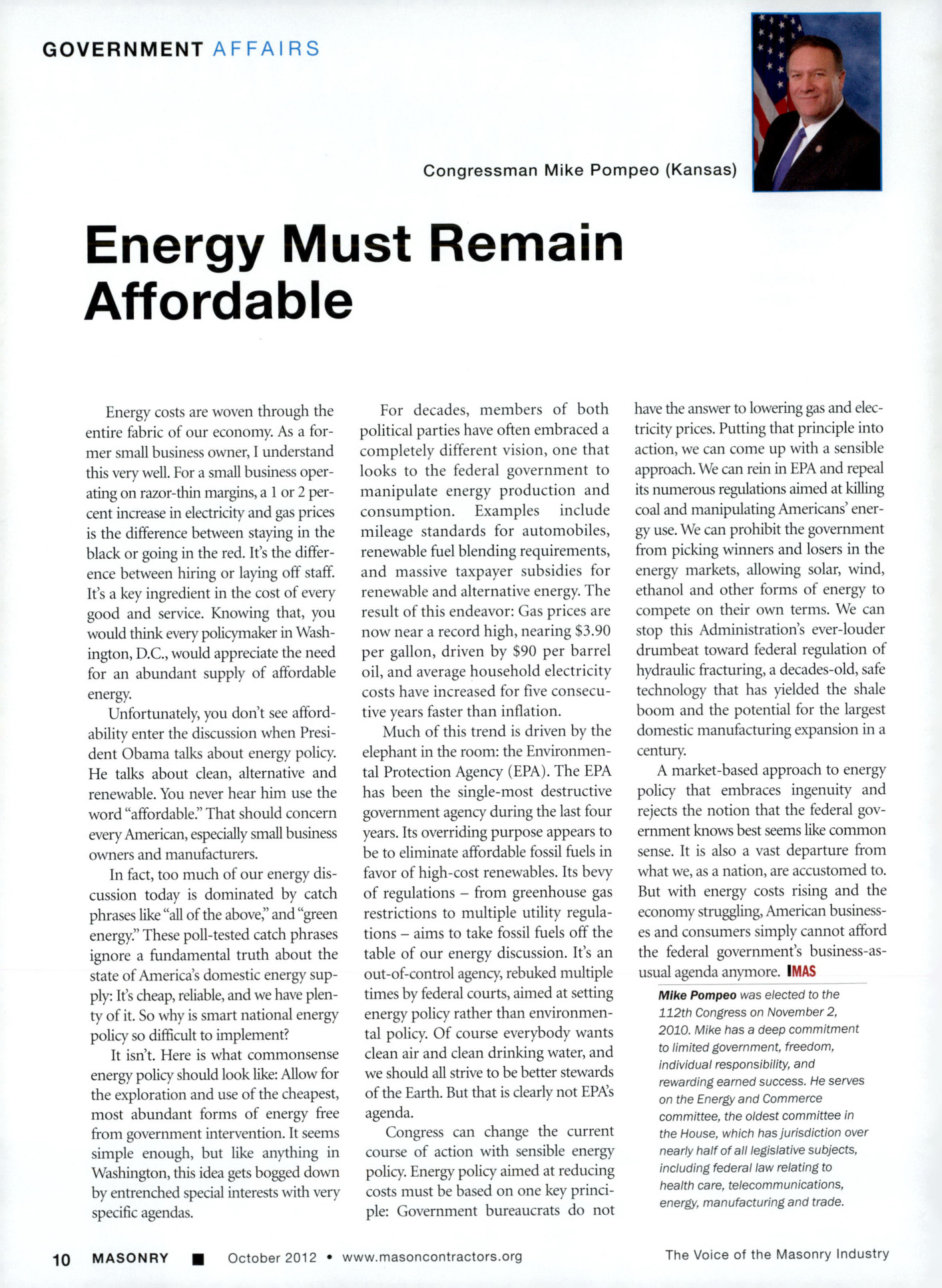 Masonry Magazine October 2012 Page. 12