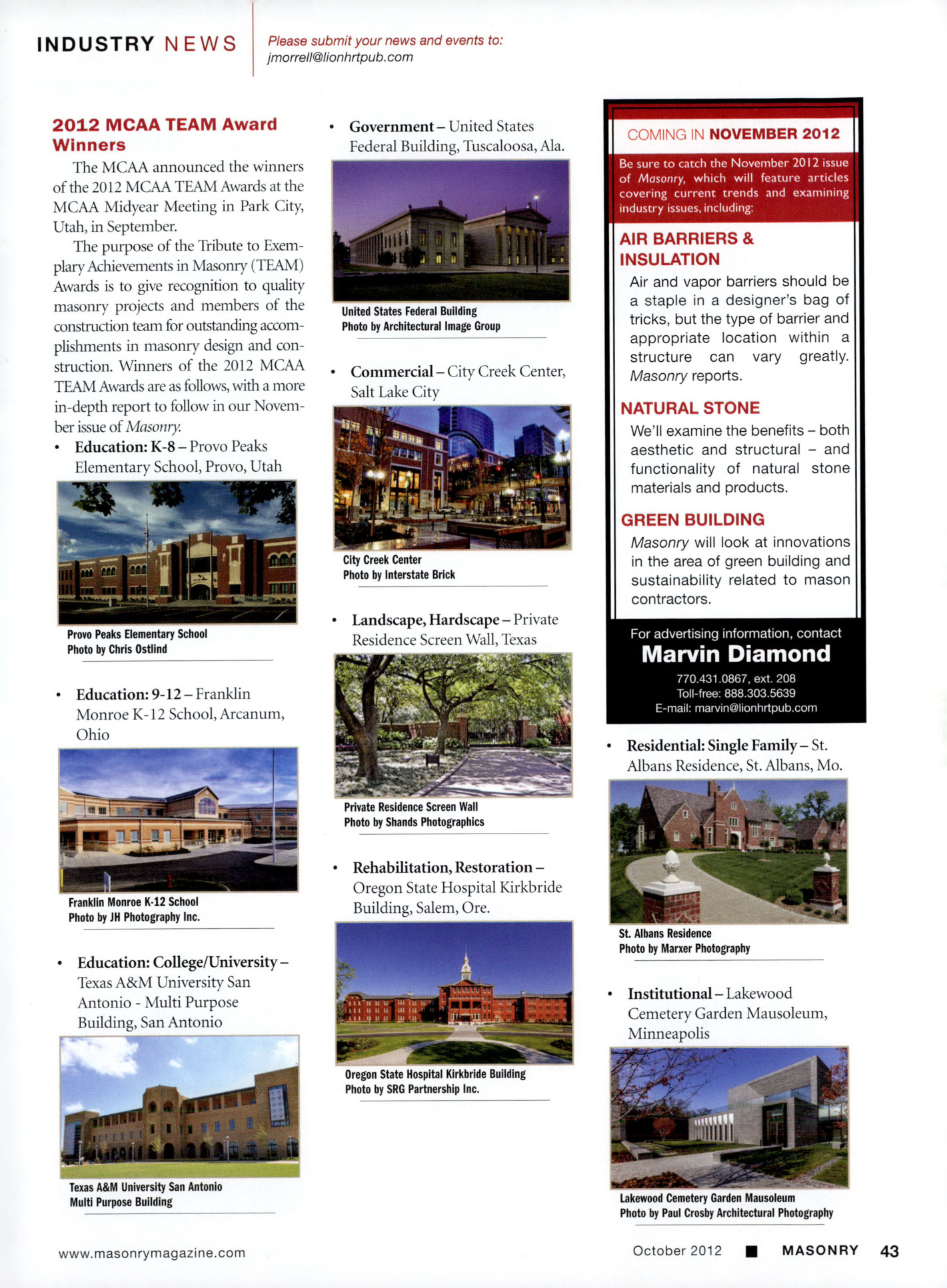 Masonry Magazine October 2012 Page. 45