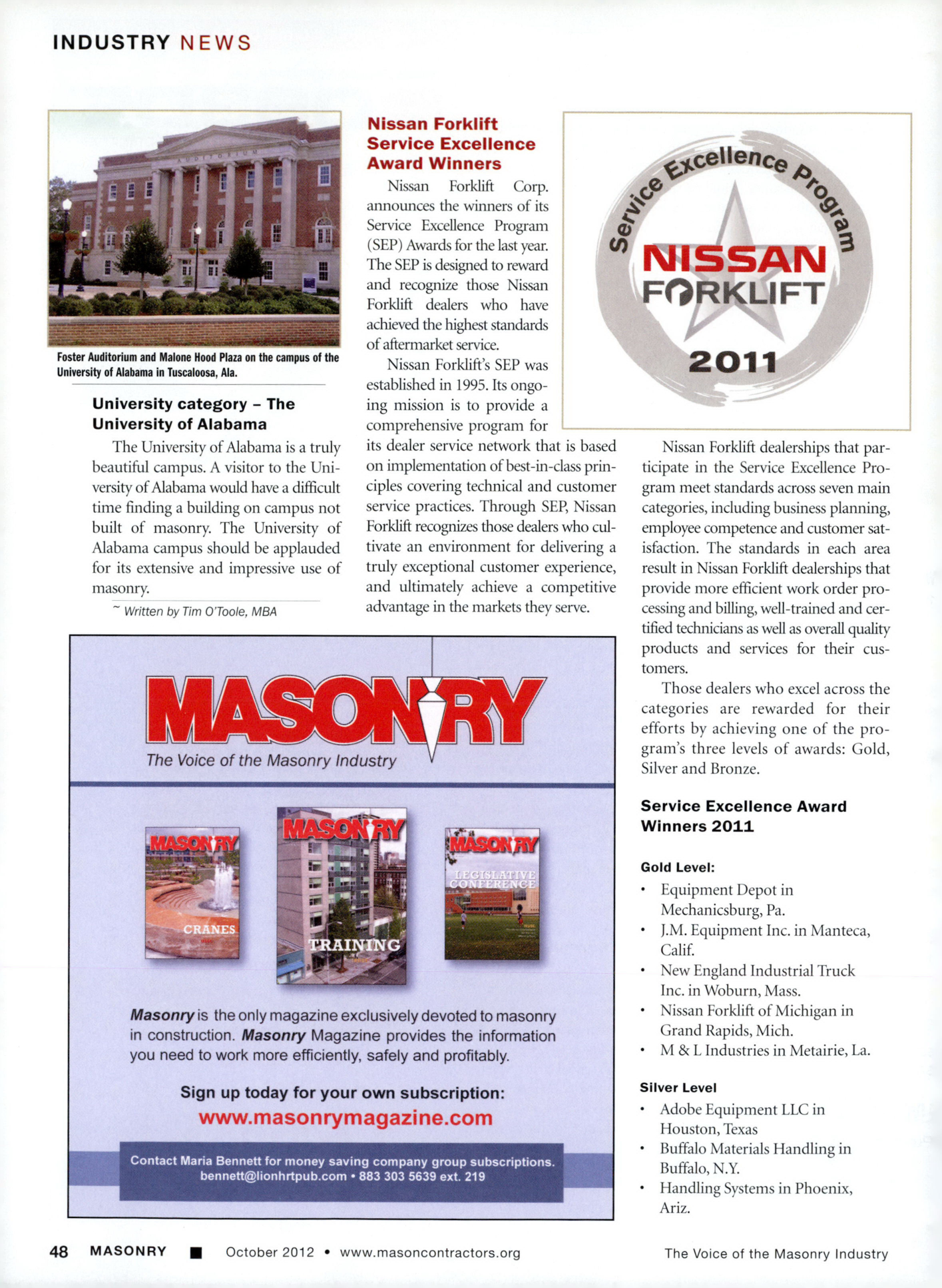 Masonry Magazine October 2012 Page. 50