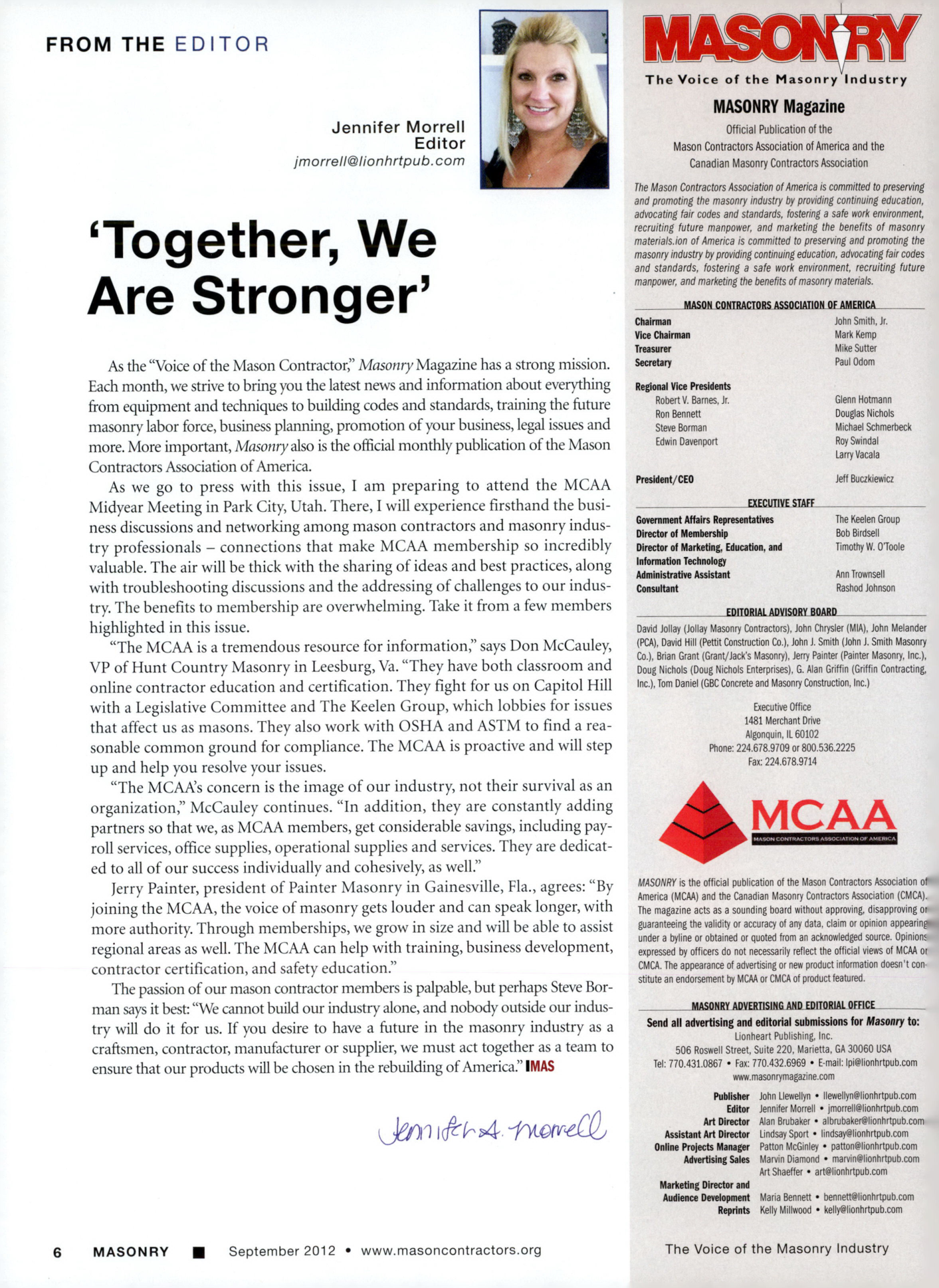 Masonry Magazine September 2012 Page. 8