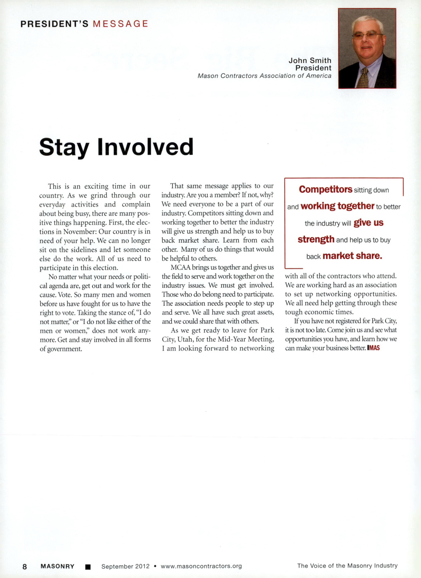 Masonry Magazine September 2012 Page. 10