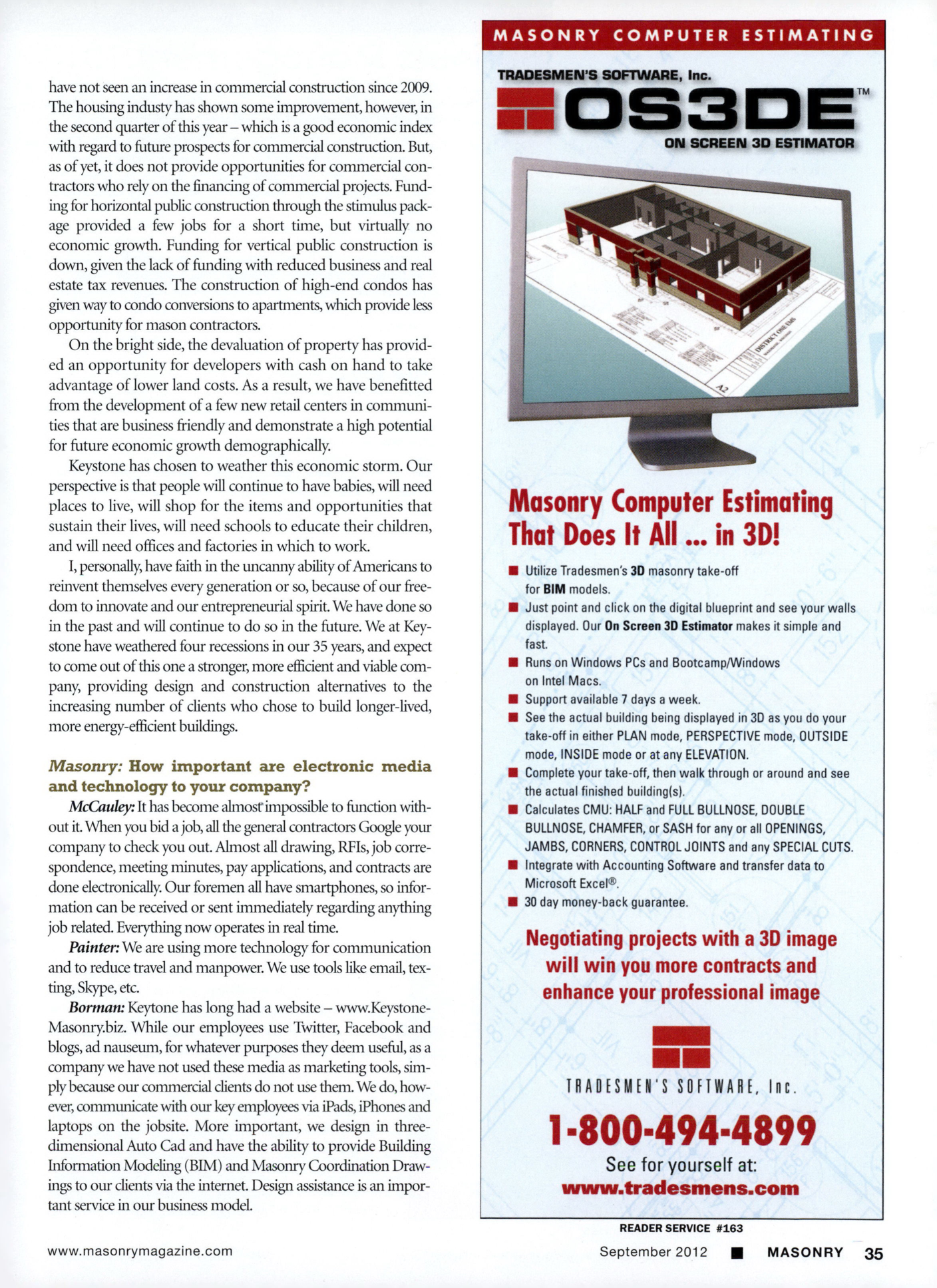 Masonry Magazine September 2012 Page. 37