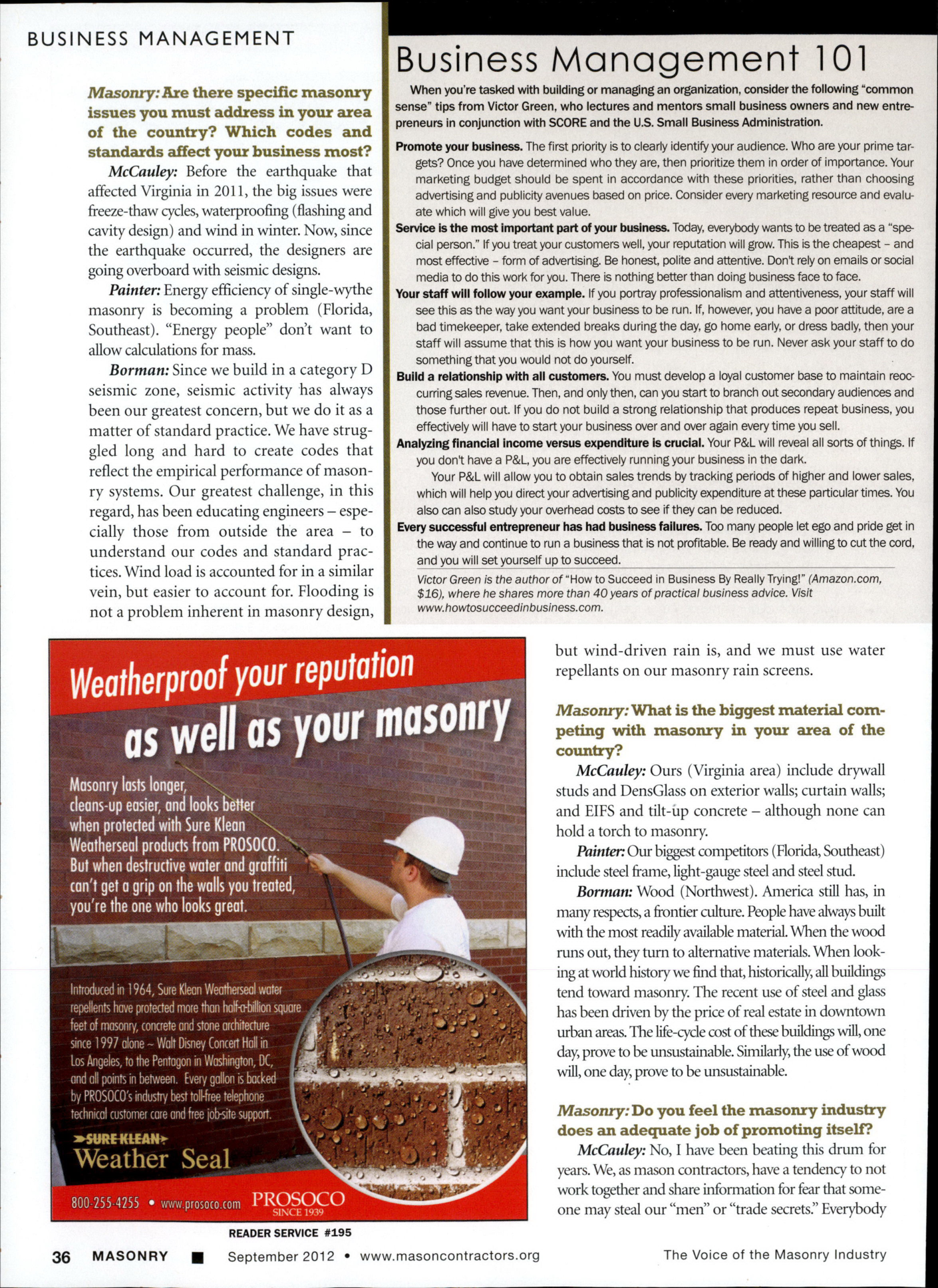 Masonry Magazine September 2012 Page. 38