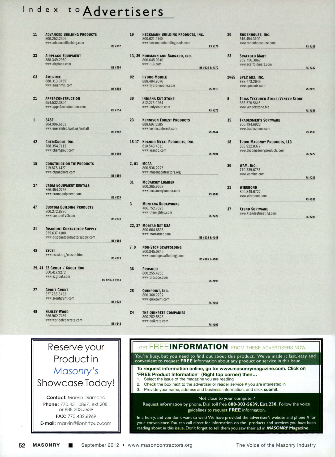 Masonry Magazine September 2012 Page. 54