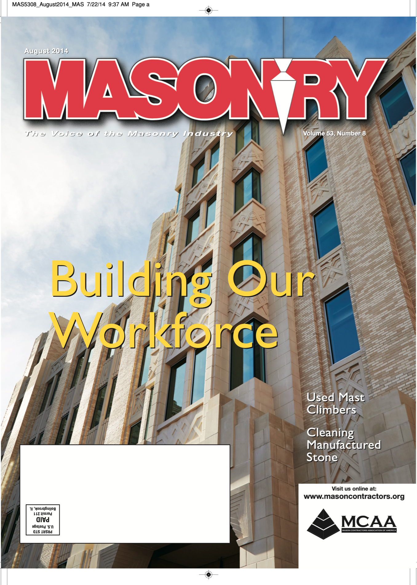 Masonry Magazine August 2014 Page. 1