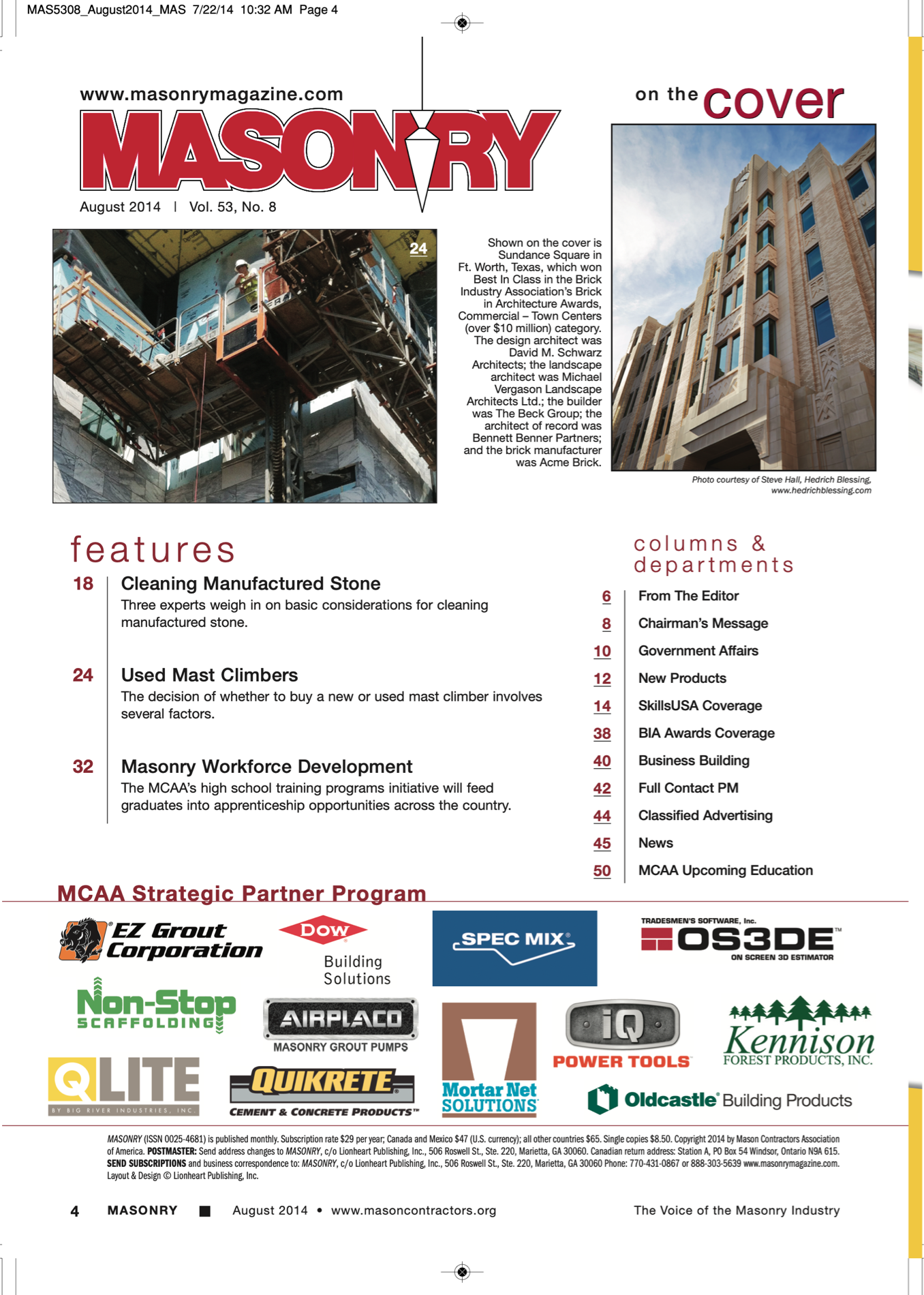 Masonry Magazine August 2014 Page. 6