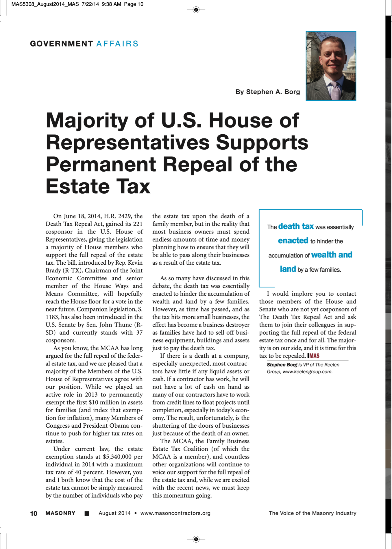Masonry Magazine August 2014 Page. 12