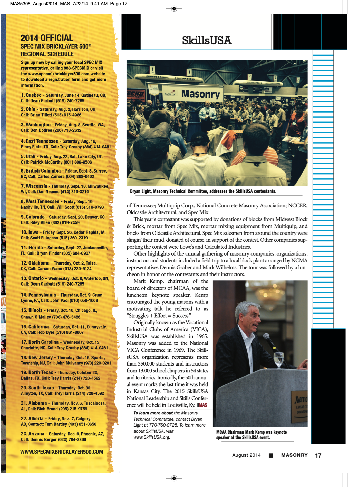 Masonry Magazine August 2014 Page. 19