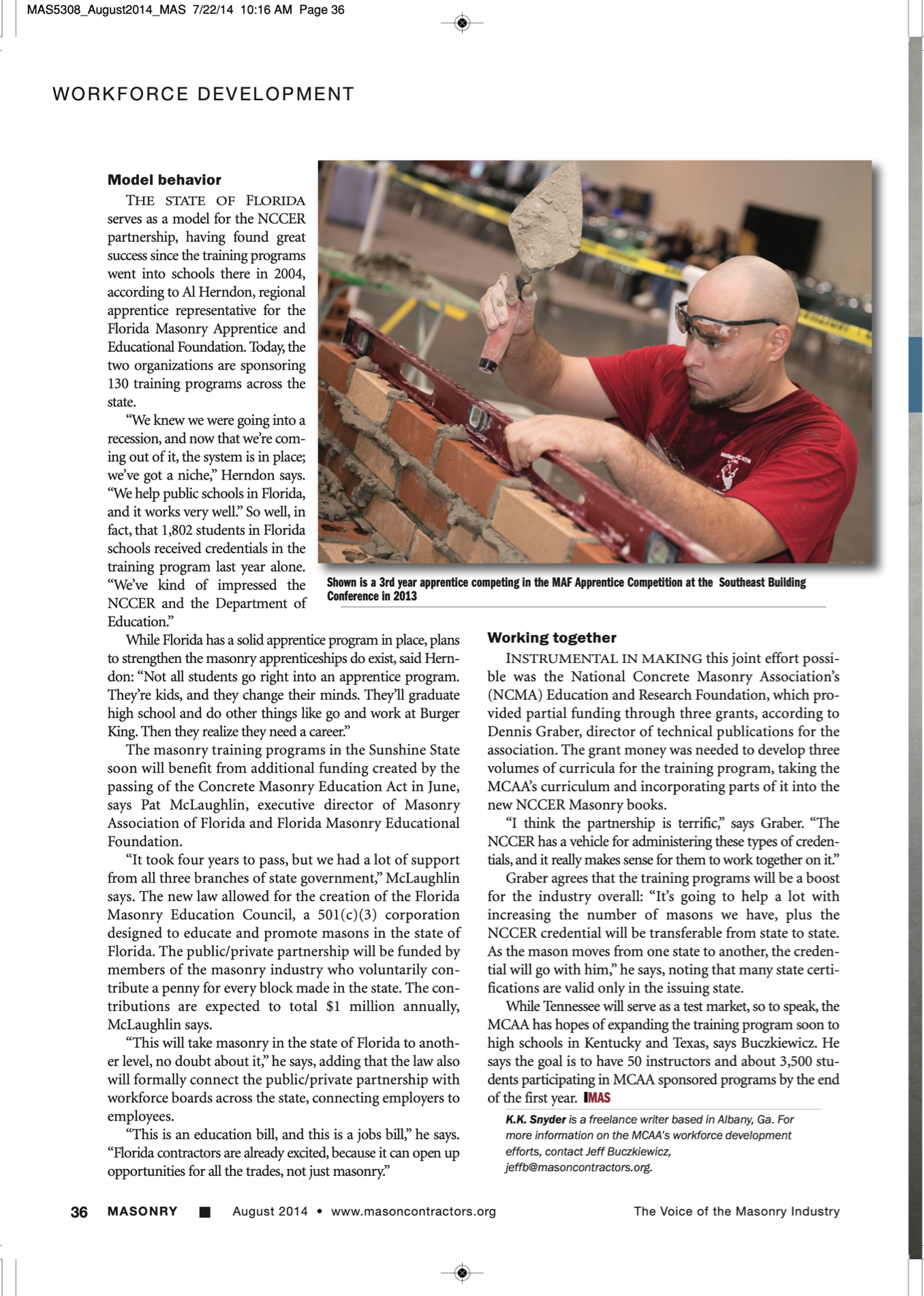 Masonry Magazine August 2014 Page. 38