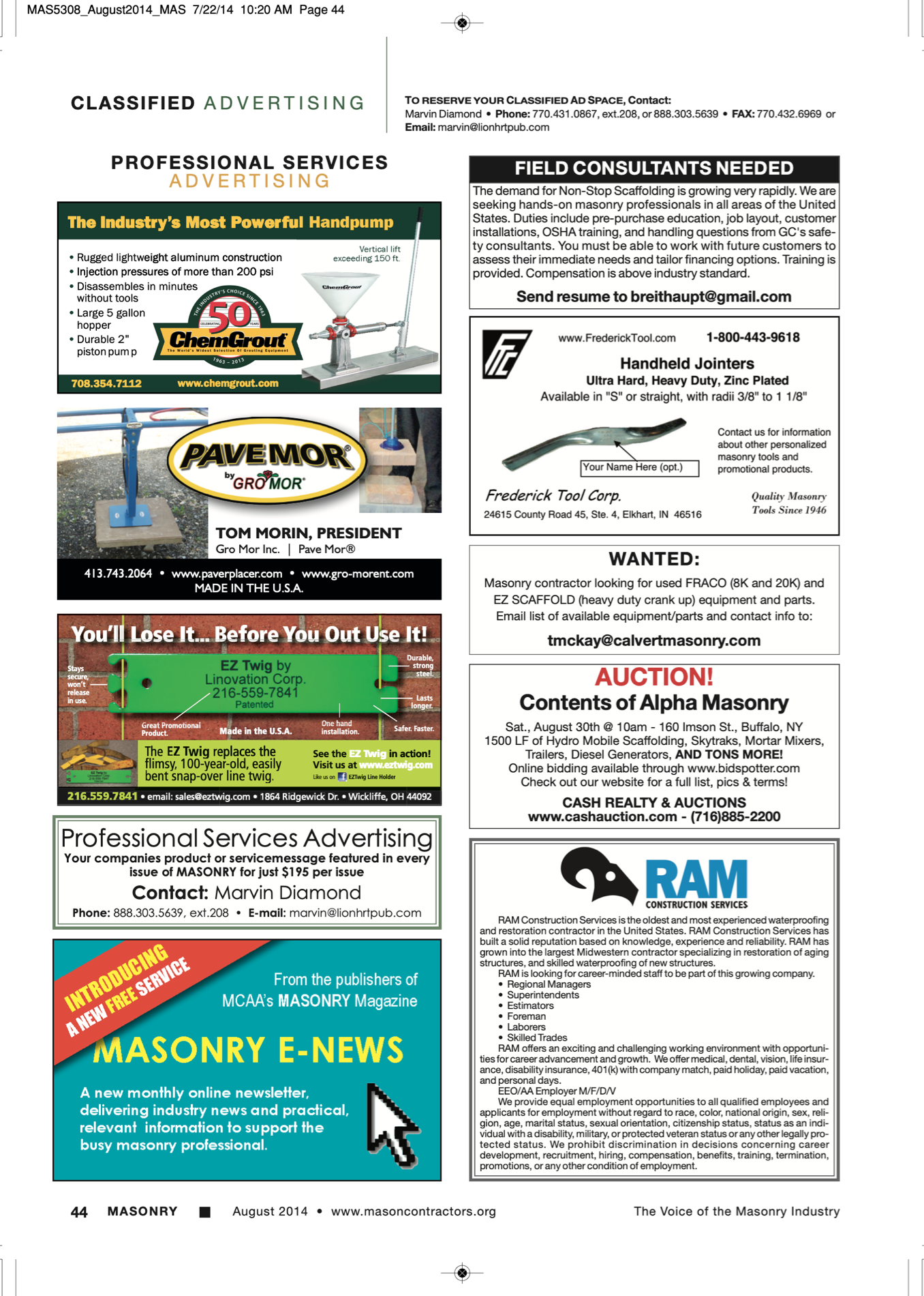Masonry Magazine August 2014 Page. 46