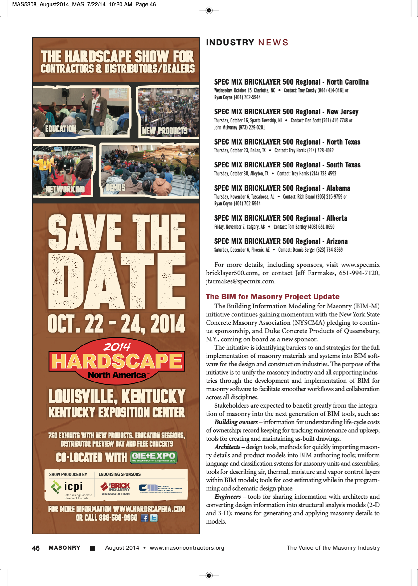 Masonry Magazine August 2014 Page. 48
