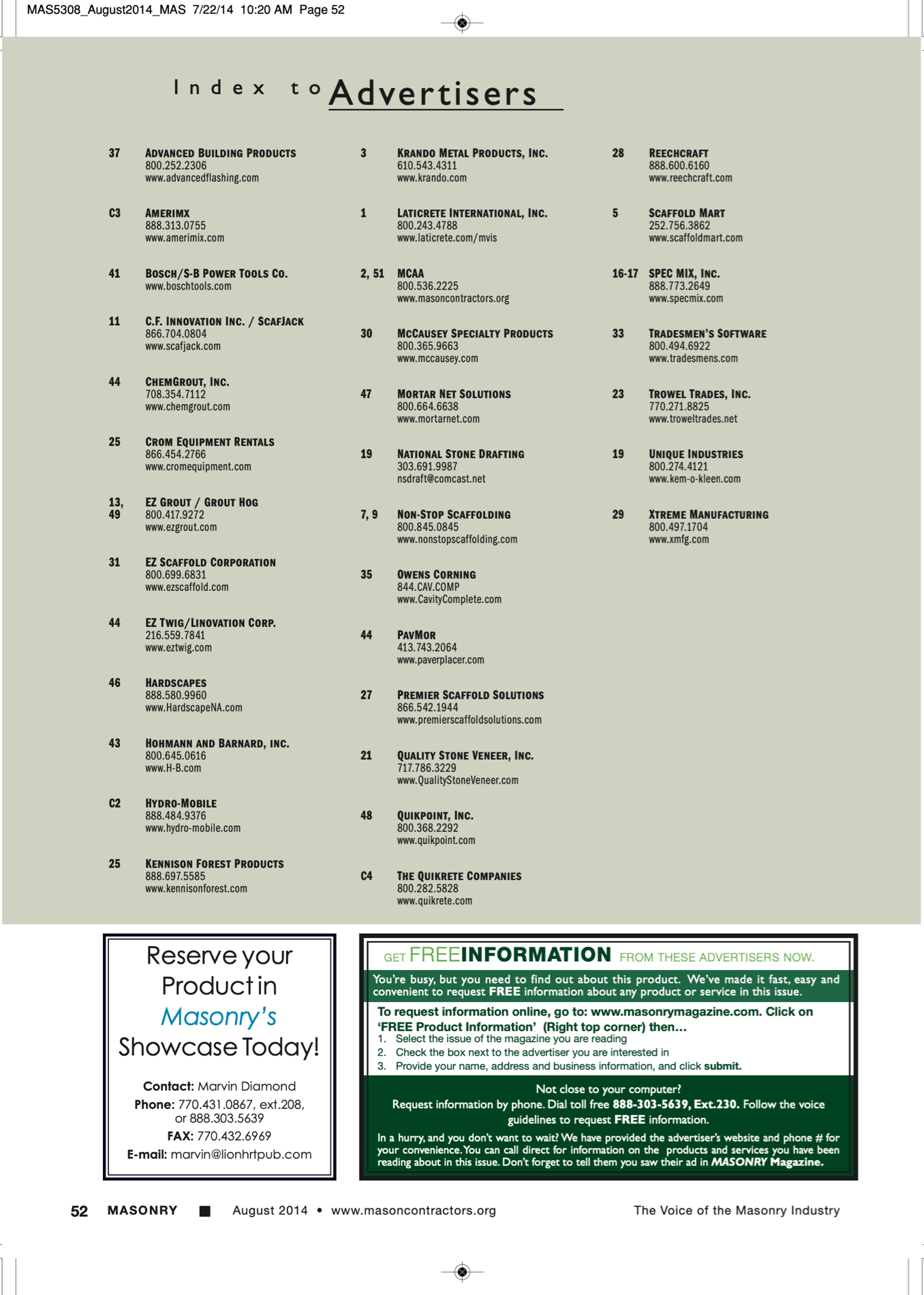 Masonry Magazine August 2014 Page. 54