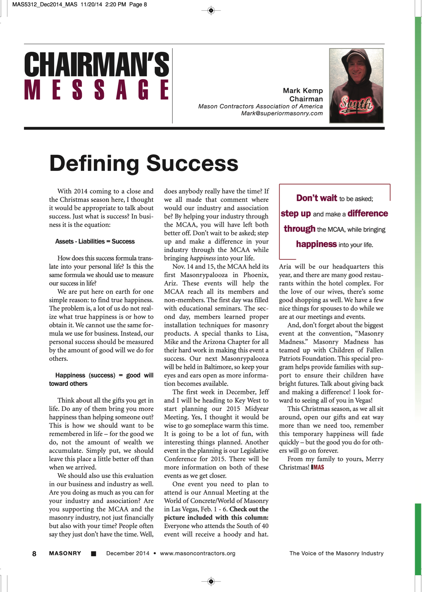 Masonry Magazine December 2014 Page. 10