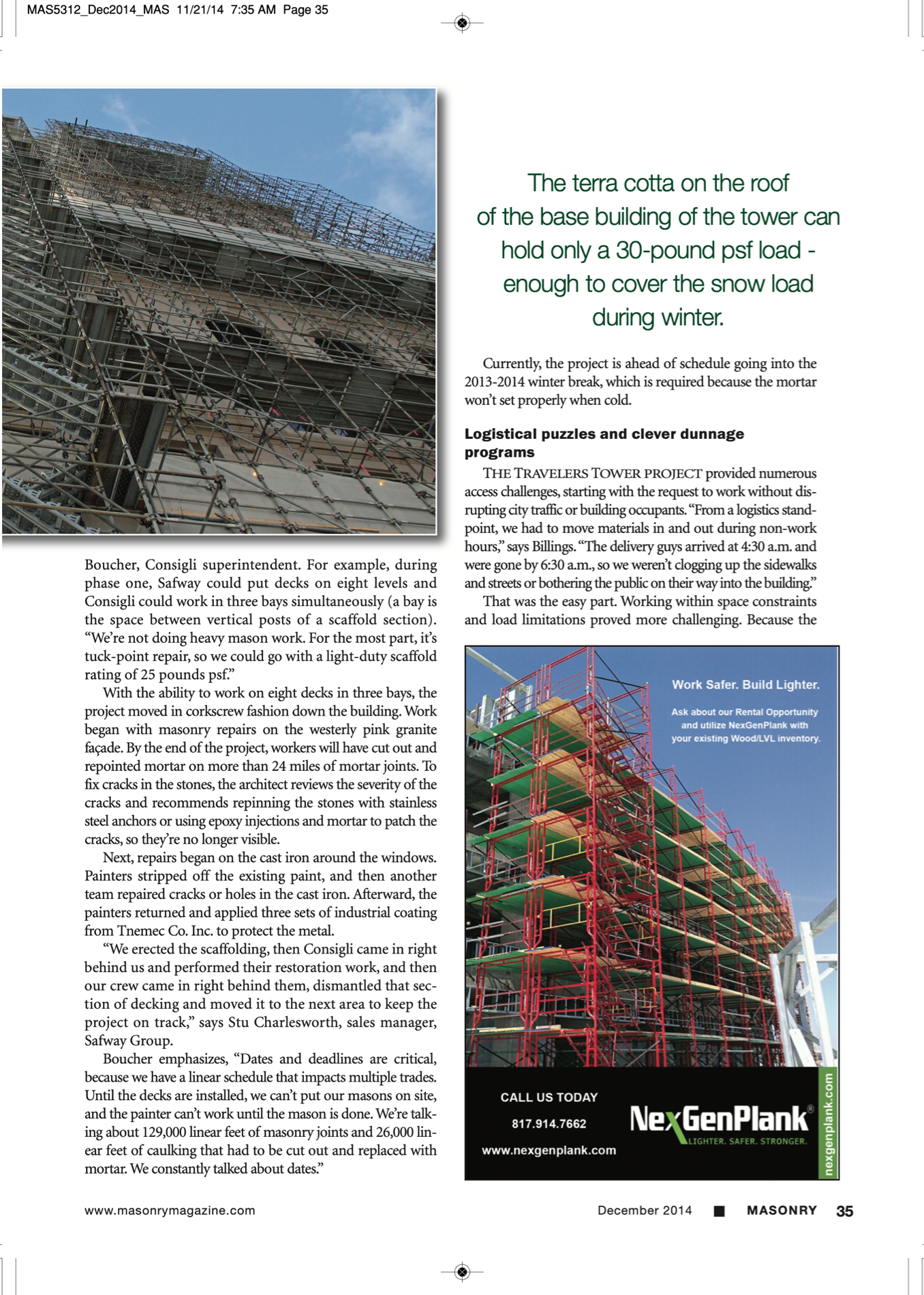Masonry Magazine December 2014 Page. 37
