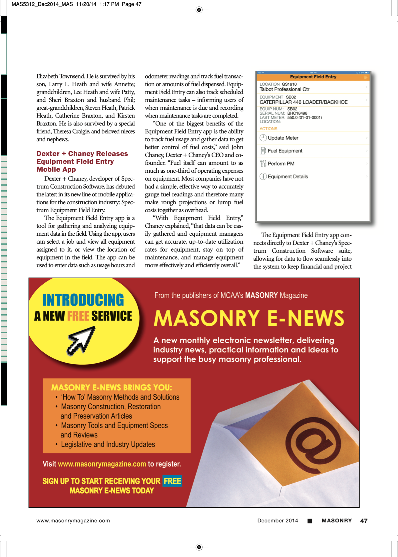 Masonry Magazine December 2014 Page. 49