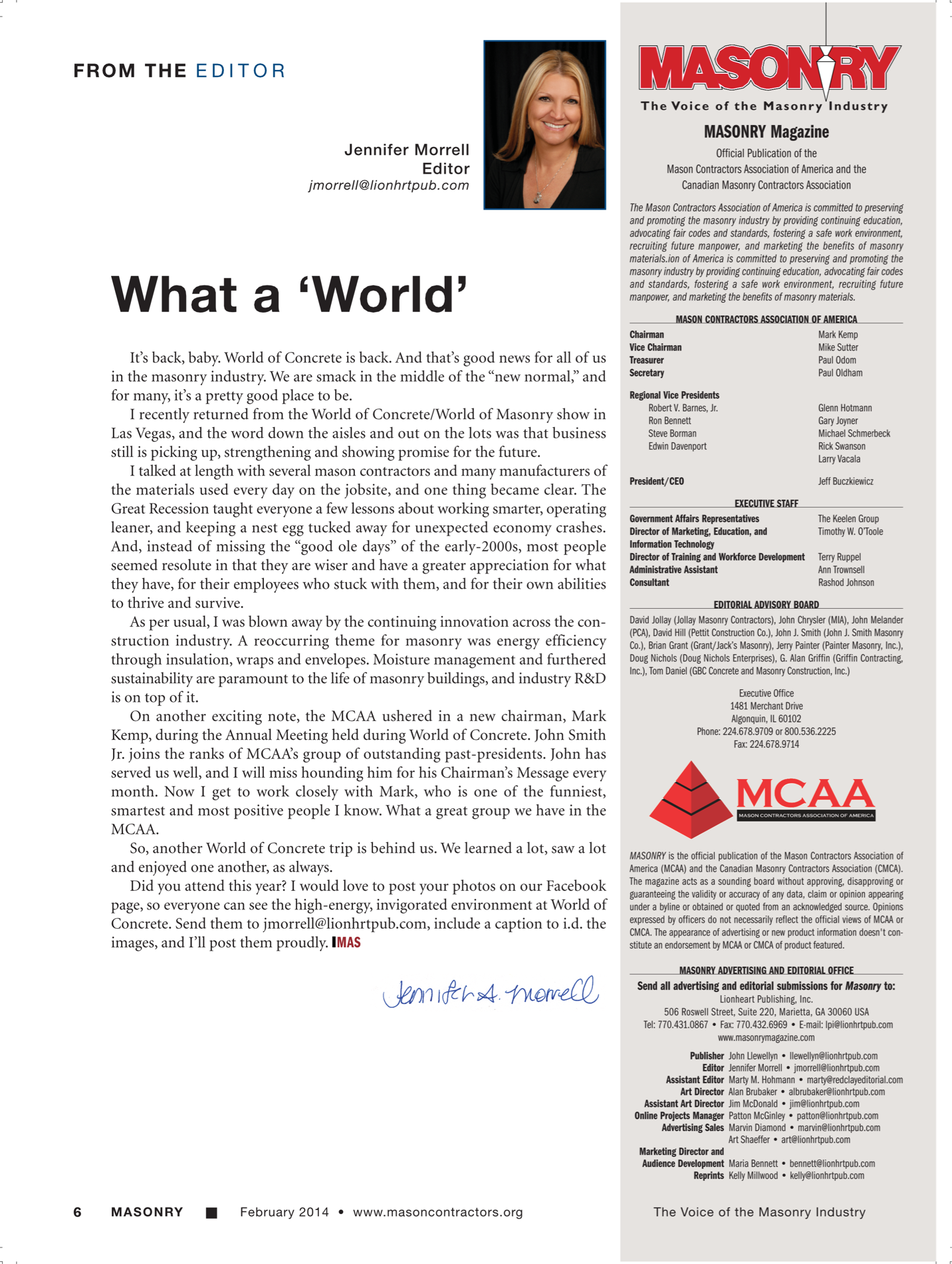 Masonry Magazine February 2014 Page. 8