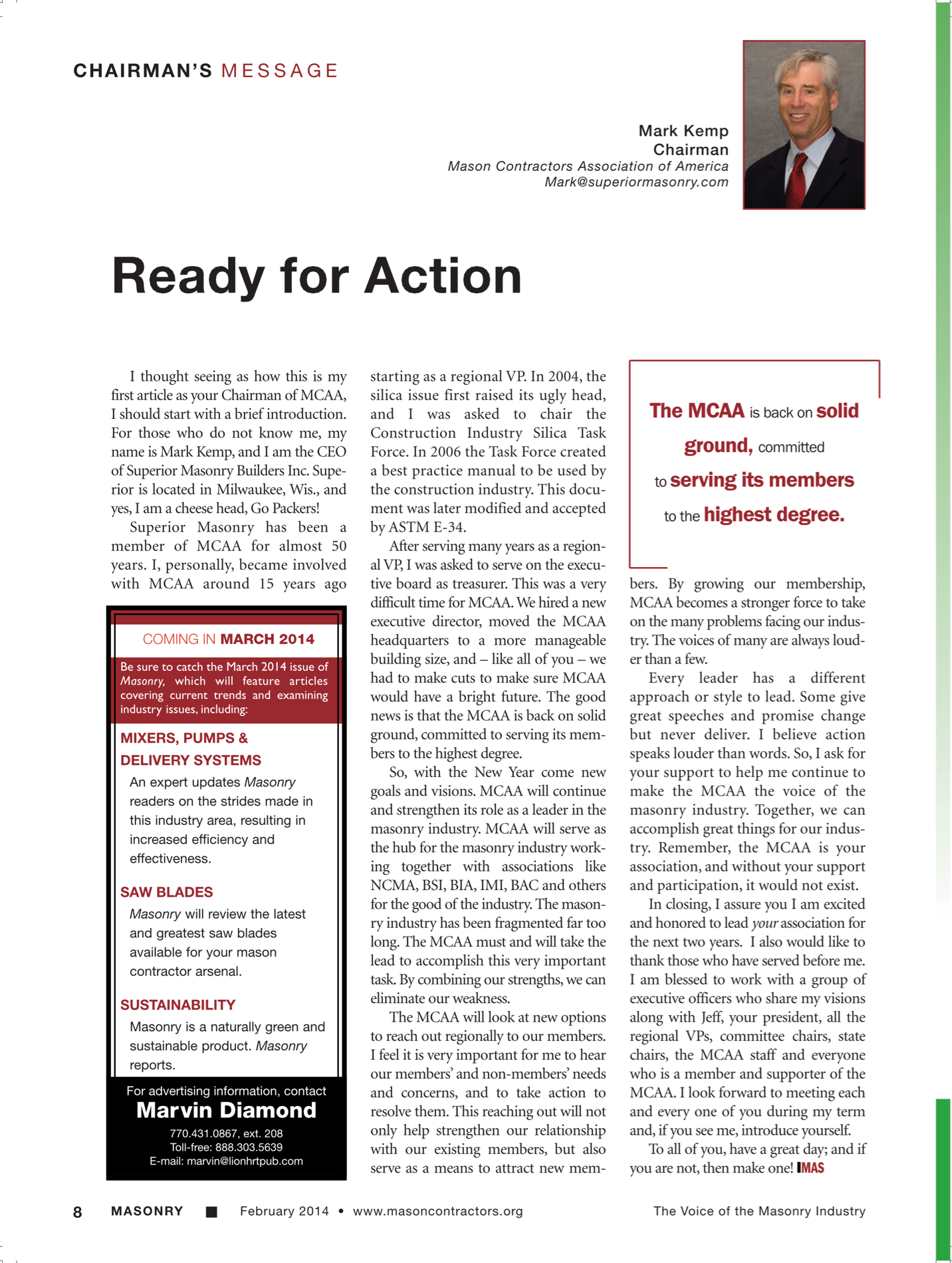Masonry Magazine February 2014 Page. 10