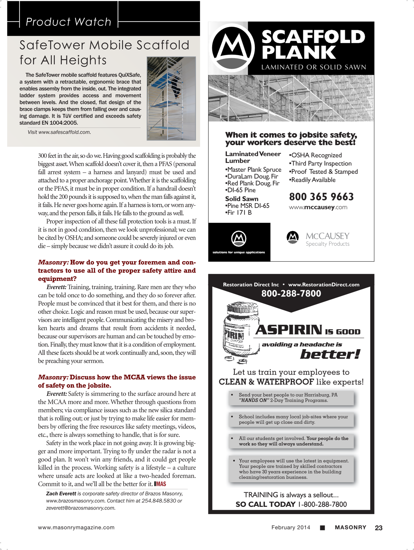 Masonry Magazine February 2014 Page. 25