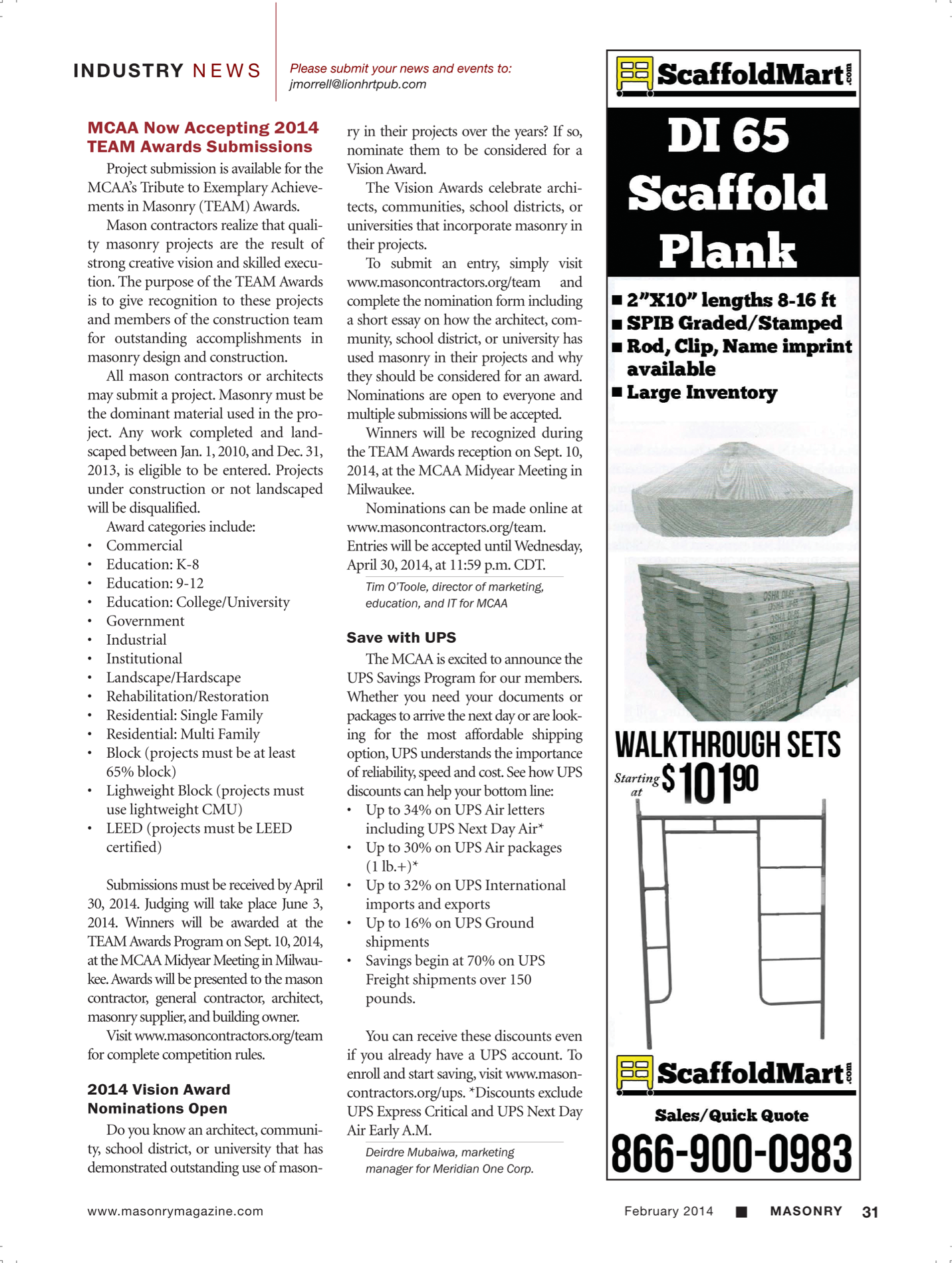Masonry Magazine February 2014 Page. 33